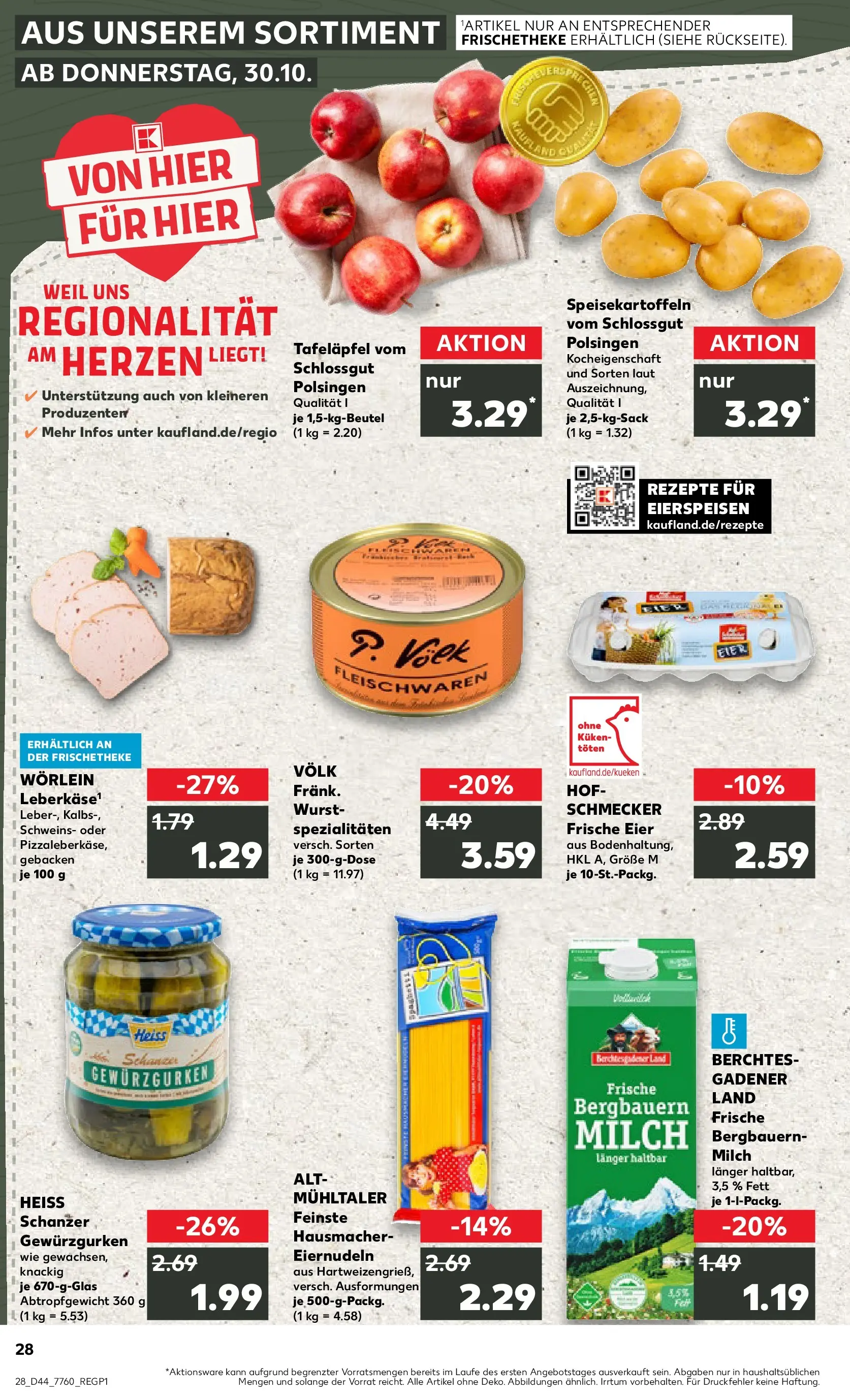 Prospekt Kaufland ab 03.11.2025 » Angebote Online zum Blättern | Seite: 28 | Produkte: Milch, Eier, Wurst, Leberkase