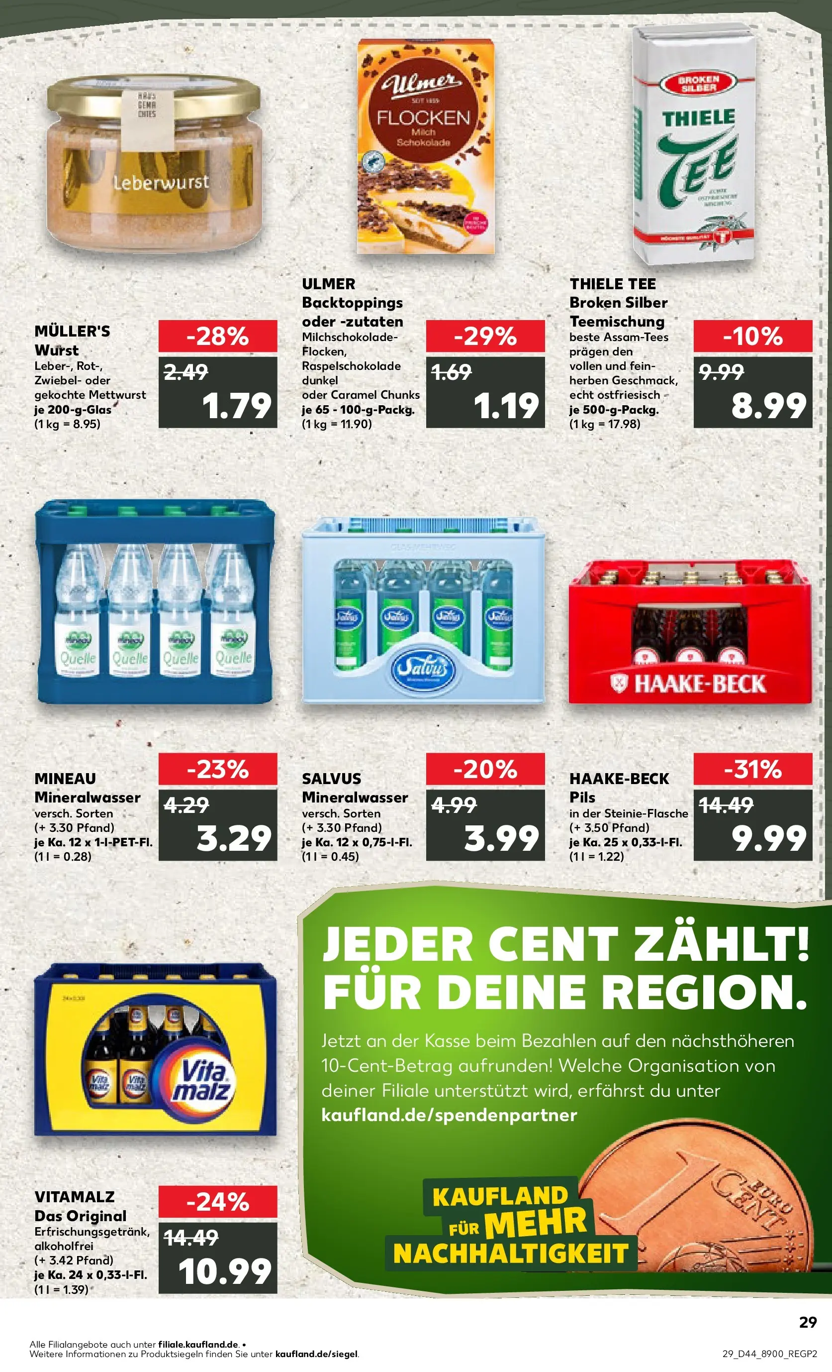 Prospekt Kaufland ab 03.11.2025 » Angebote Online zum Blättern | Seite: 29 | Produkte: Schokolade, Pils, Wurst, Flocken