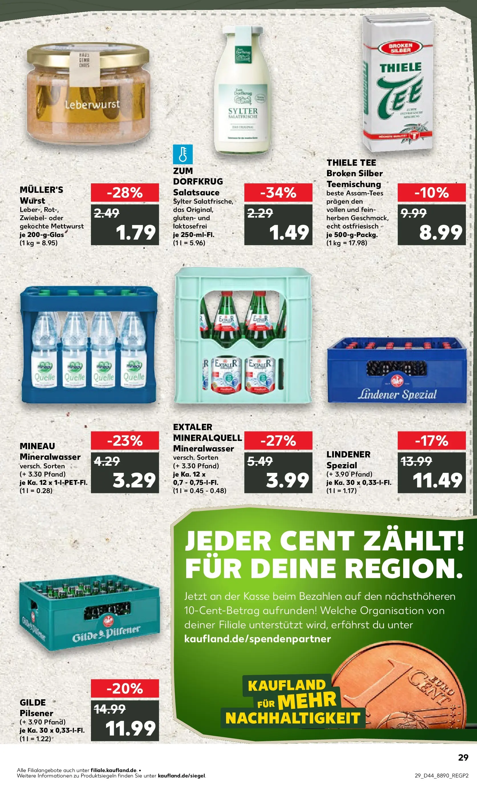 Prospekt Kaufland ab 03.11.2025 » Angebote Online zum Blättern | Seite: 29 | Produkte: Dressing, Mineralwasser, Wurst, Chips