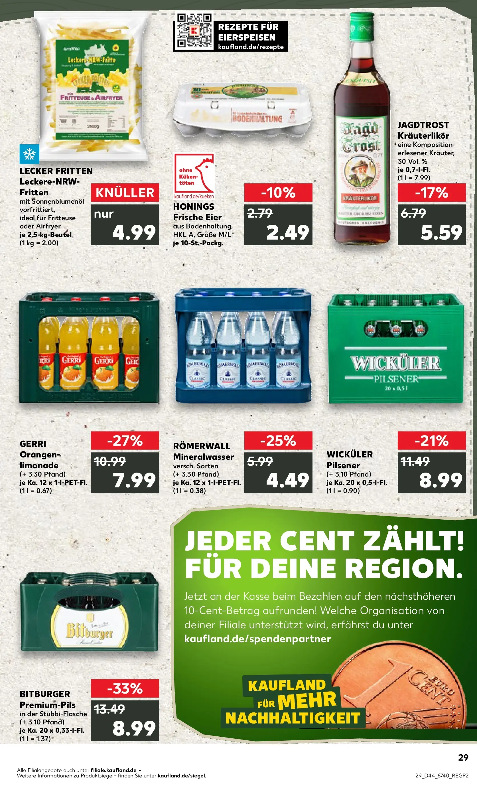 Prospekt Kaufland ab 02.11.2025 » Angebote Online zum Blättern | Seite: 29 | Produkte: Eier, Pils, Mineralwasser, Fritteuse