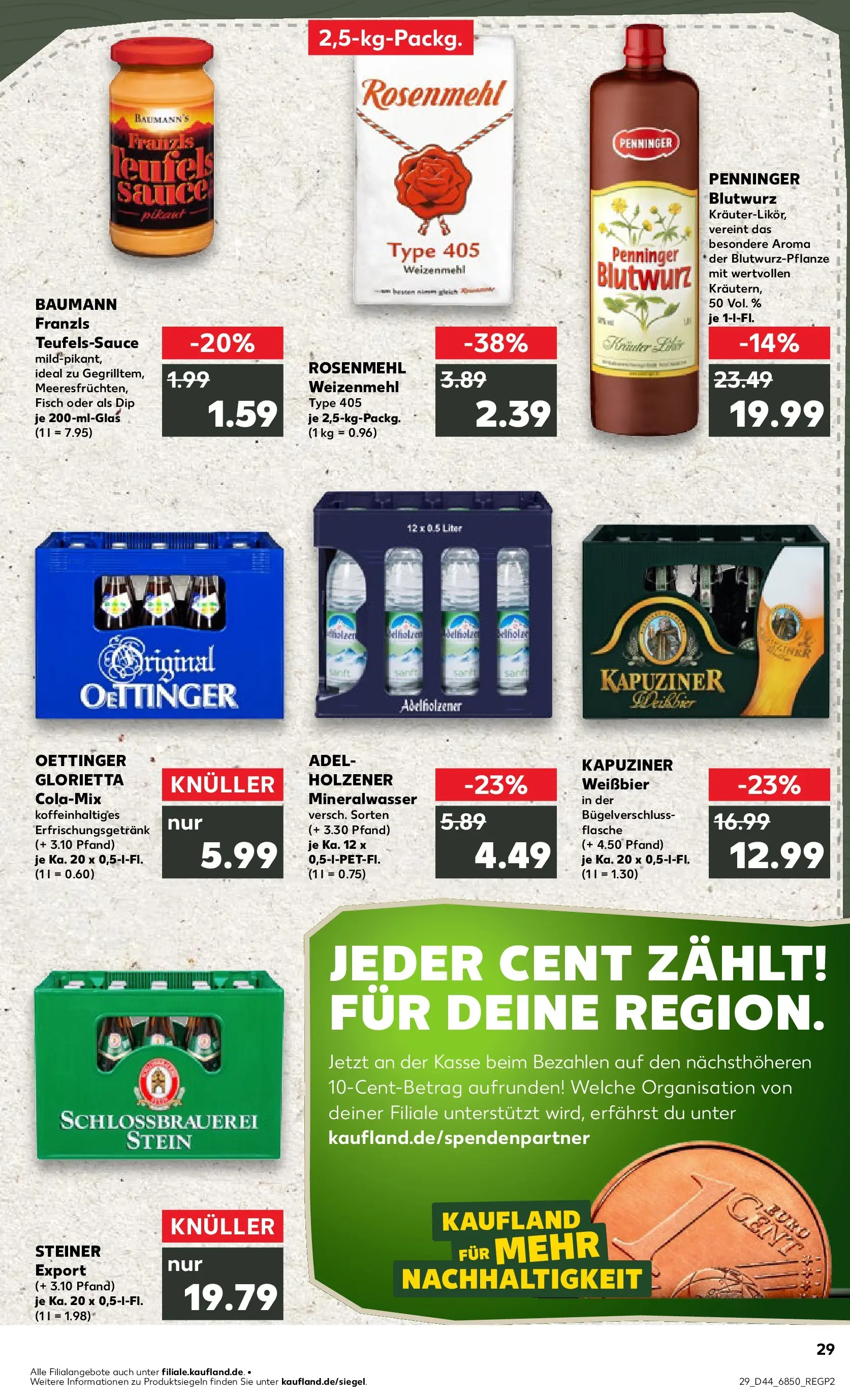 Prospekt Kaufland ab 03.11.2025 » Angebote und Werbung Online | Seite: 29 | Produkte: Cola, Weißbier, Weizenmehl, Oettinger Prospekt Kaufland ab 03.11.2025 » Angebote Online zum Blättern | Seite: 29 | Produkte: Cola, Weißbier, Weizenmehl, Oettinger