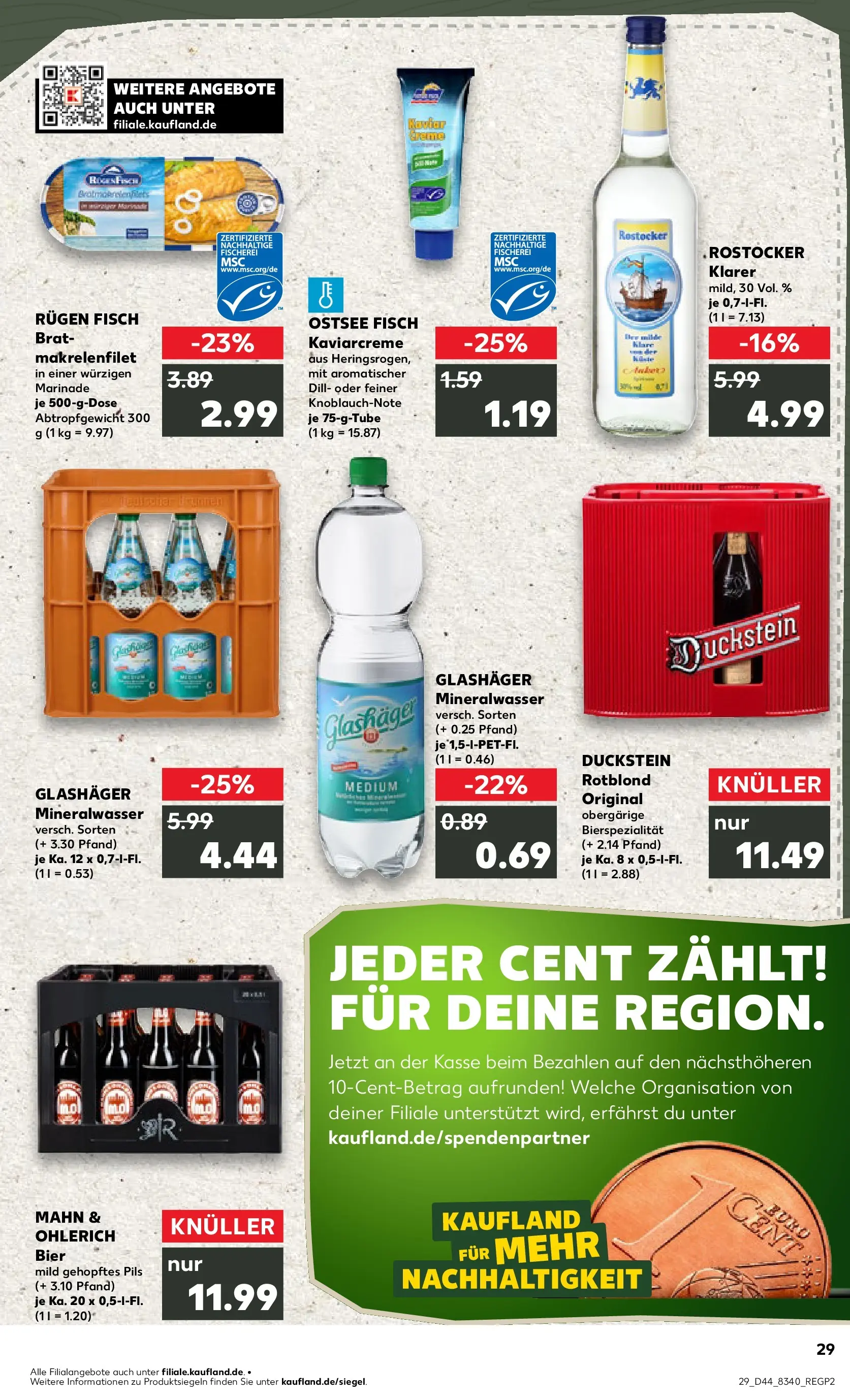 Prospekt Kaufland ab 03.11.2025 » Angebote und Werbung Online | Seite: 29 | Produkte: Bier, Mineralwasser, Fisch, Dill Prospekt Kaufland ab 03.11.2025 » Angebote Online zum Blättern | Seite: 29 | Produkte: Bier, Mineralwasser, Fisch, Dill