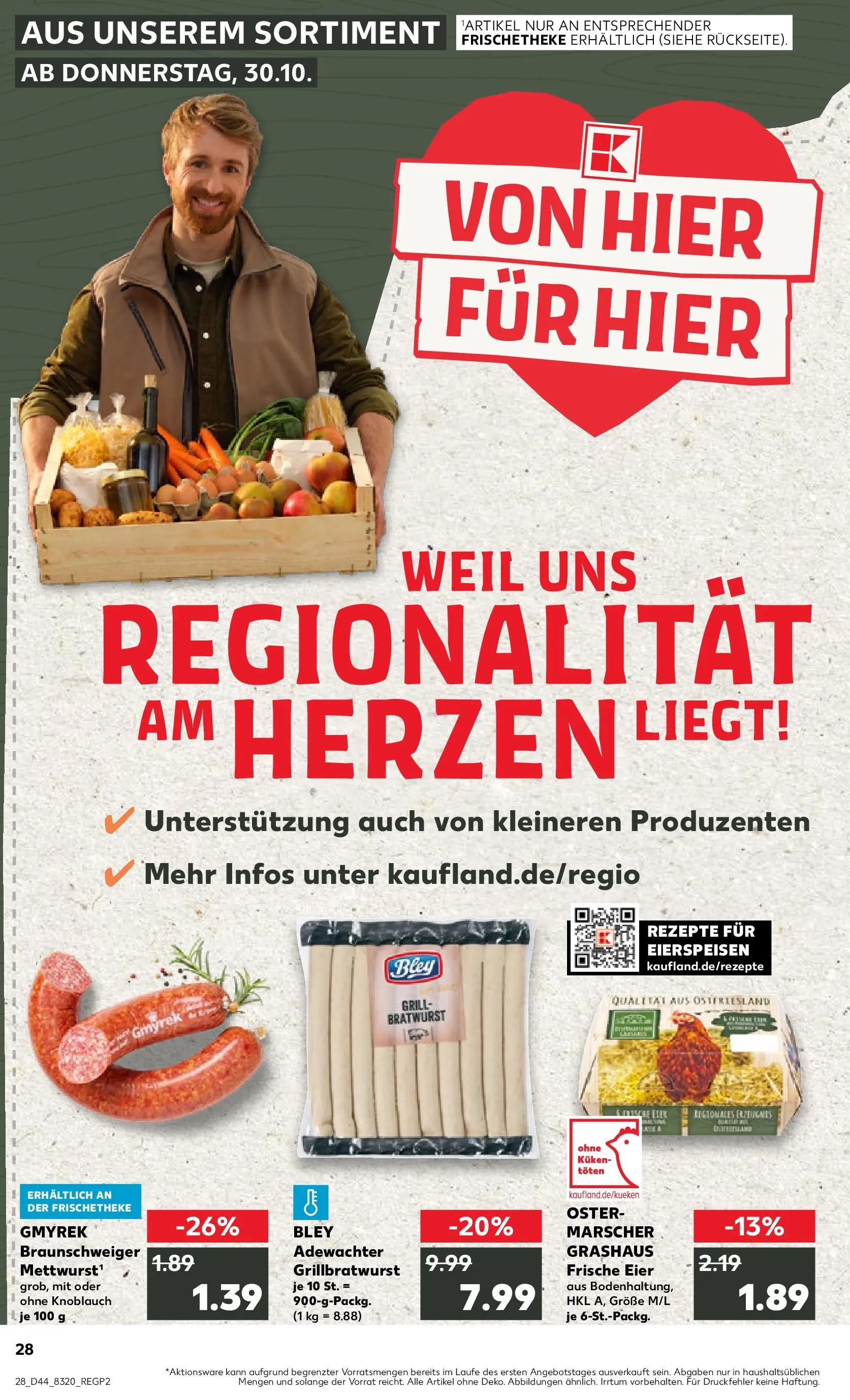 Prospekt Kaufland ab 03.11.2025 » Angebote Online zum Blättern | Seite: 28 | Produkte: Grill, Eier, Bratwurst, Knoblauch
