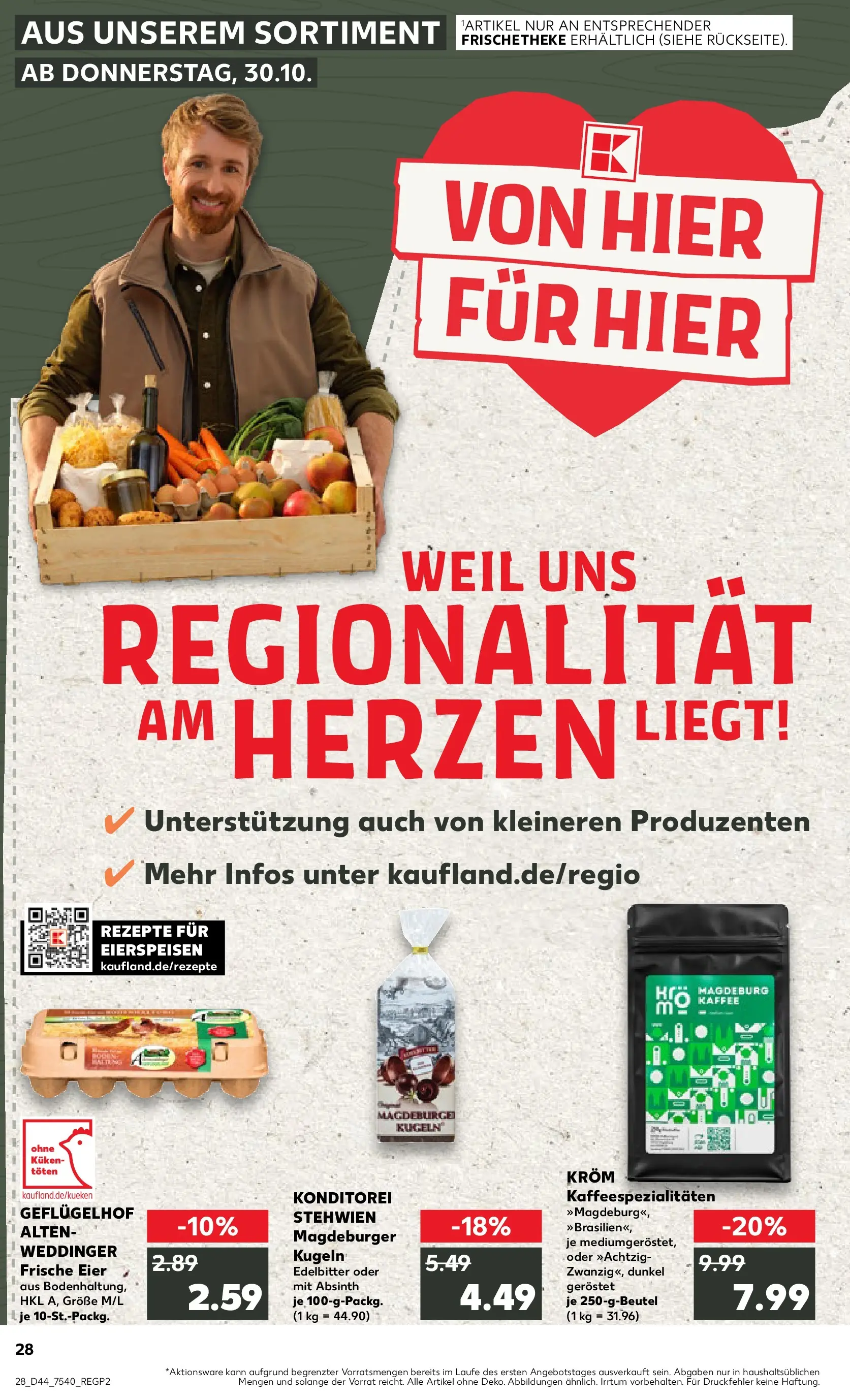 Prospekt Kaufland ab 03.11.2025 » Angebote Online zum Blättern | Seite: 28 | Produkte: Eier, Kaffee