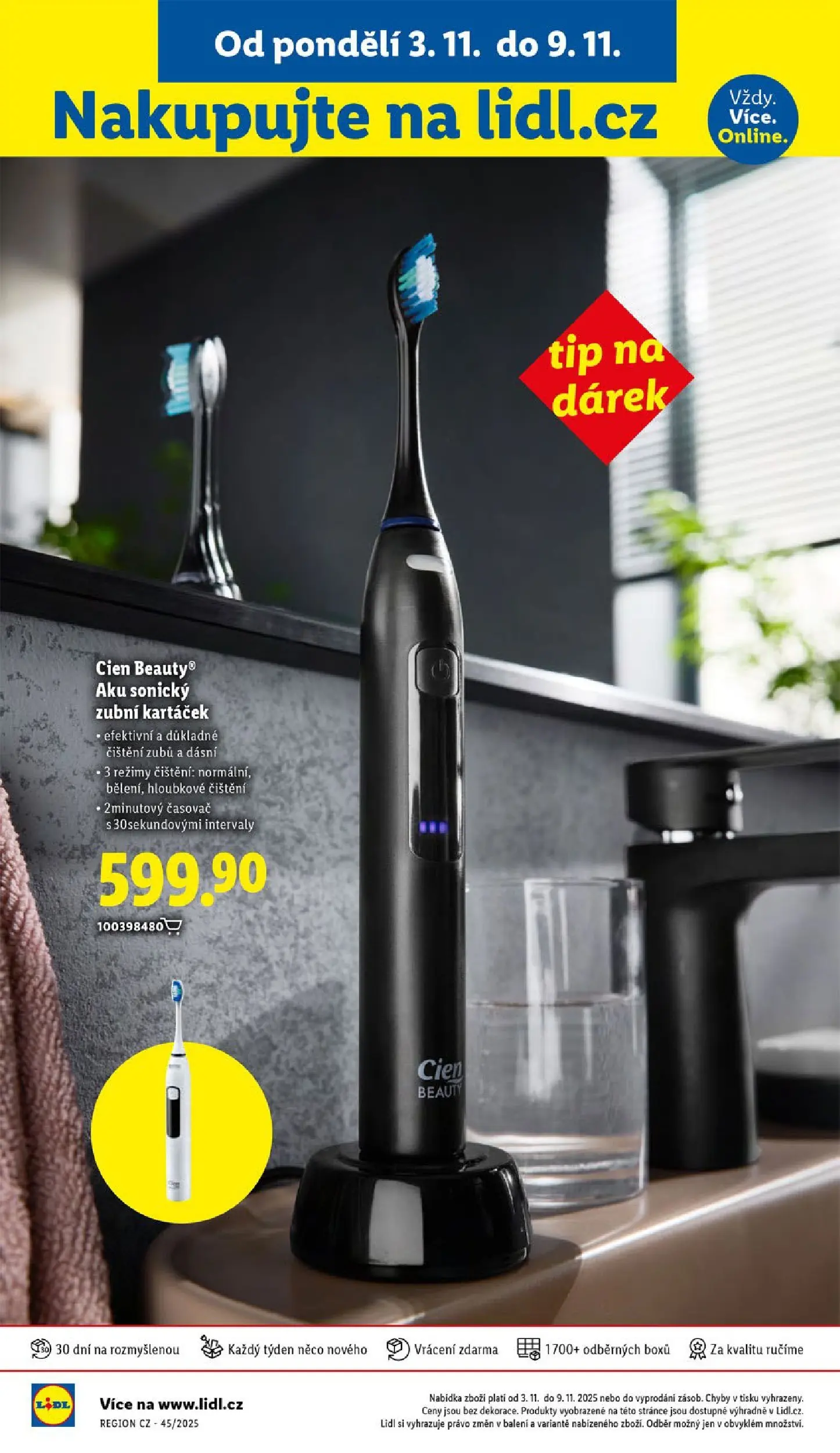 Lidl leták od 02.11.2025 - Nový akční leták | Strana: 34 | Produkty: Zubní kartáček, Cien, Časovač
