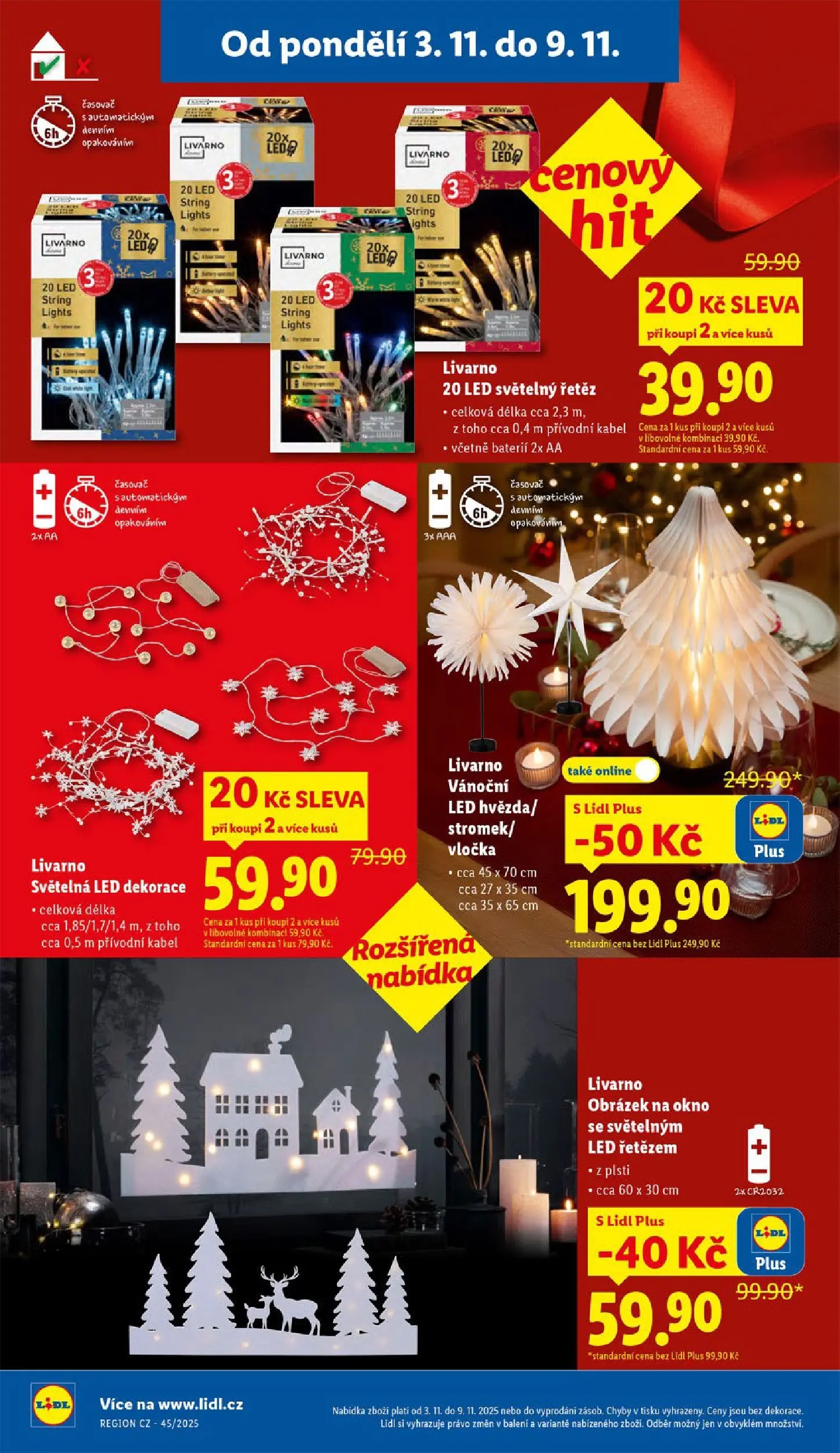 Lidl leták od 02.11.2025 - Nový akční leták | Strana: 40 | Produkty: Kabel, Světelný řetěz, Časovač, LED