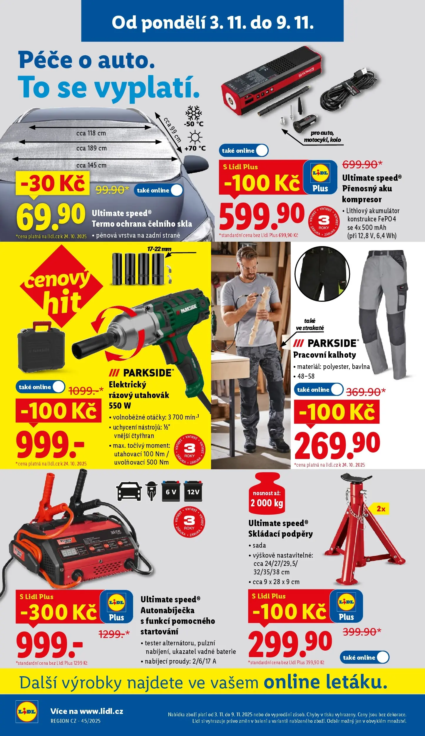 Lidl leták od 02.11.2025 - Nový akční leták | Strana: 46 | Produkty: Parkside, Kompresor, Autonabíječka, Ultimate Speed
