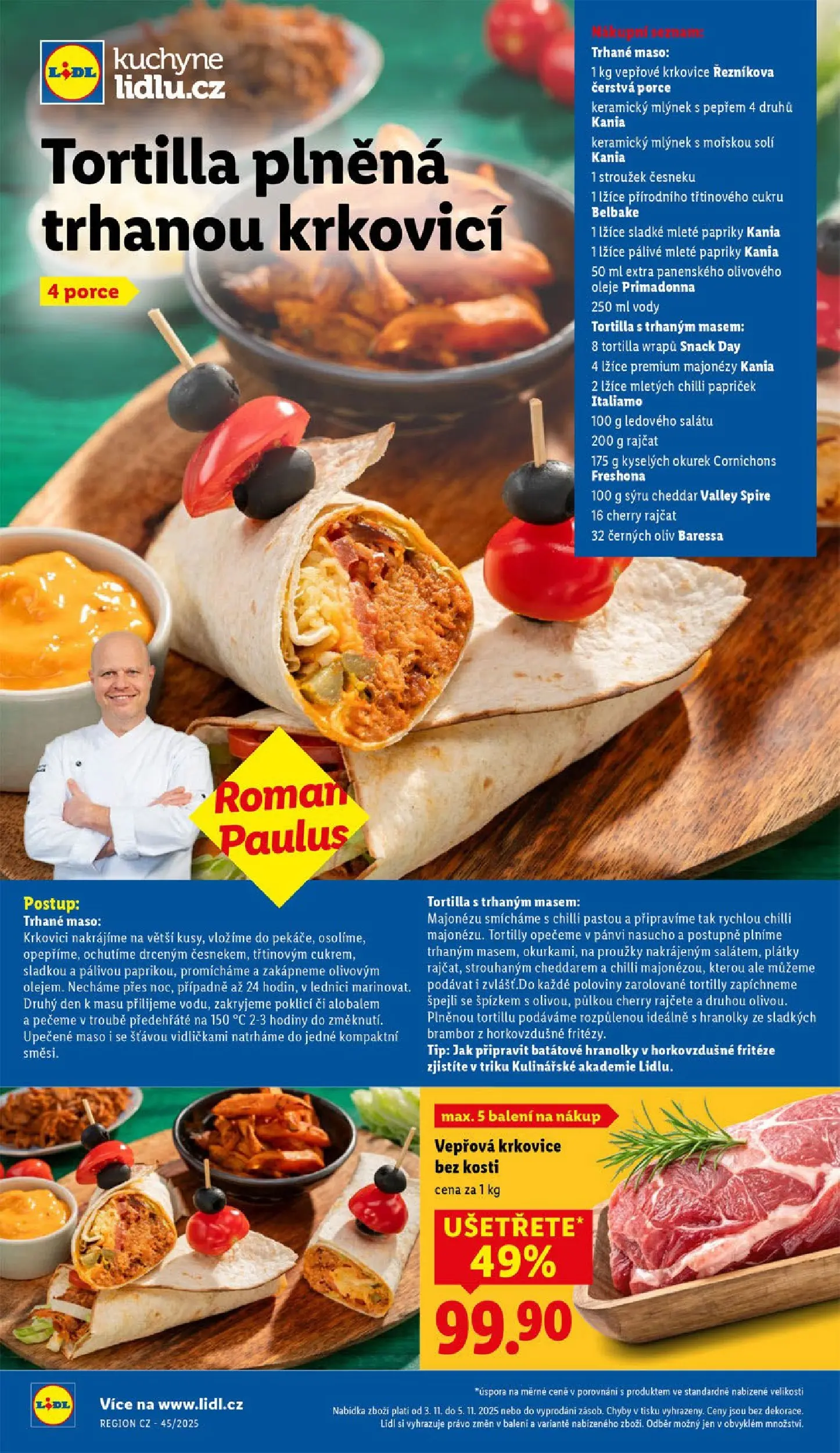 Lidl leták od 02.11.2025 - Nový akční leták | Strana: 48 | Produkty: Oleje, Batátové hranolky, Mlýnek, Krkovice