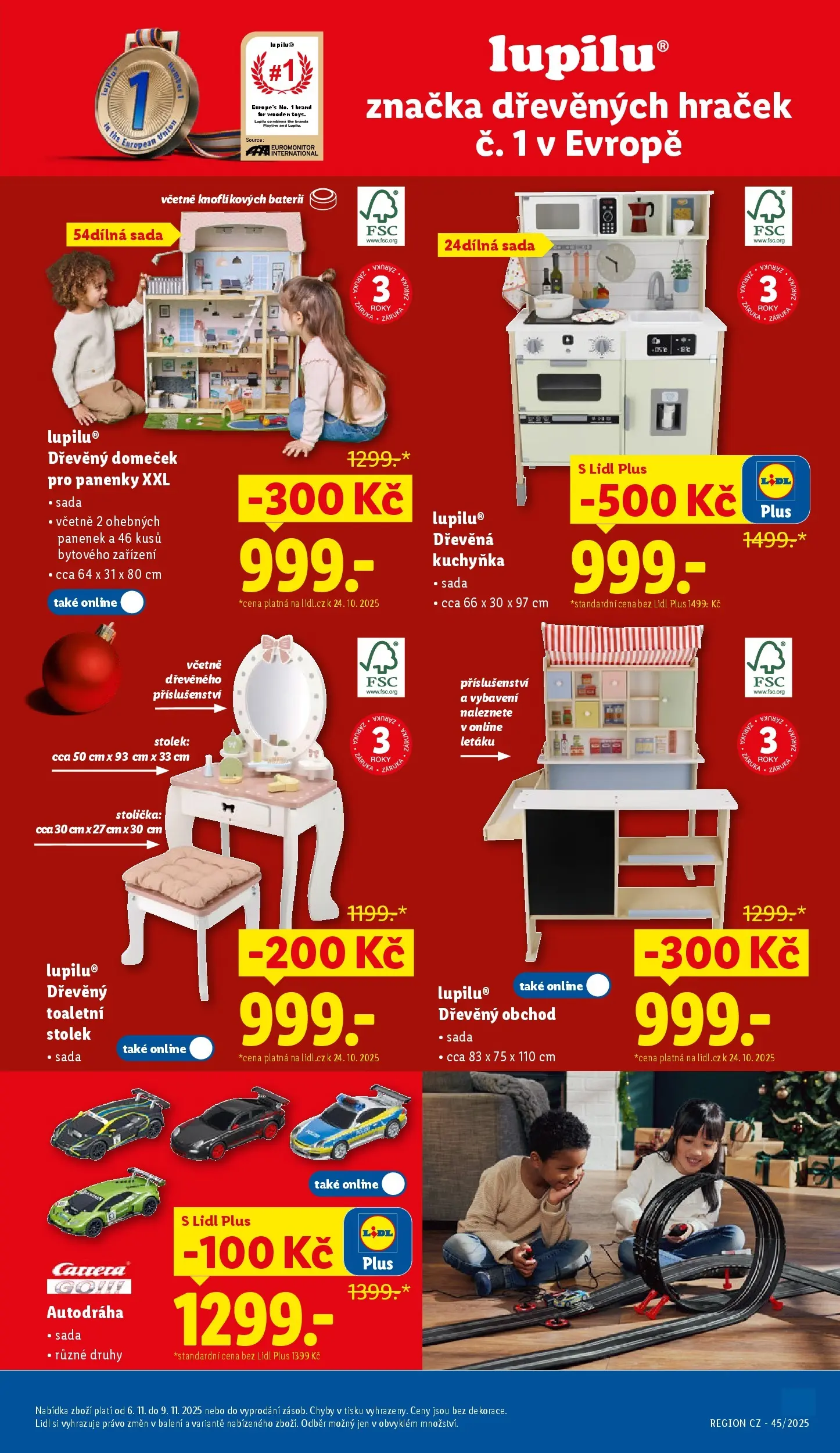 Lidl leták od 03.11.2025 - Nový akční leták | Strana: 33 | Produkty: Kuchyňka, Stolička, Dřevěný toaletní stolek, Stolek
