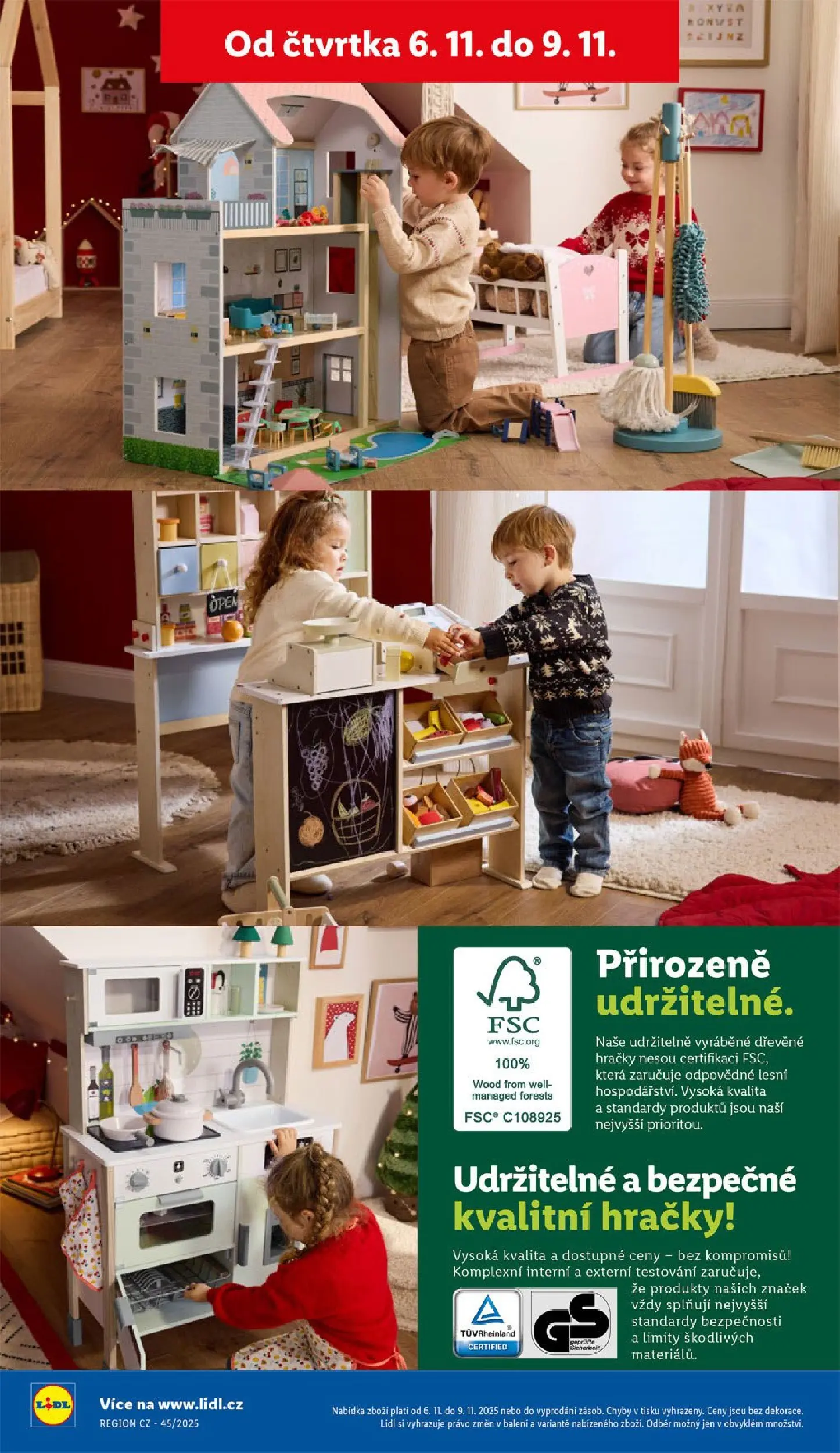Lidl leták od 03.11.2025 - Nový akční leták | Strana: 38 | Produkty: Dřevěný domeček pro panenky, Dřevěná kuchyňka, Hračky, Domeček pro panenky