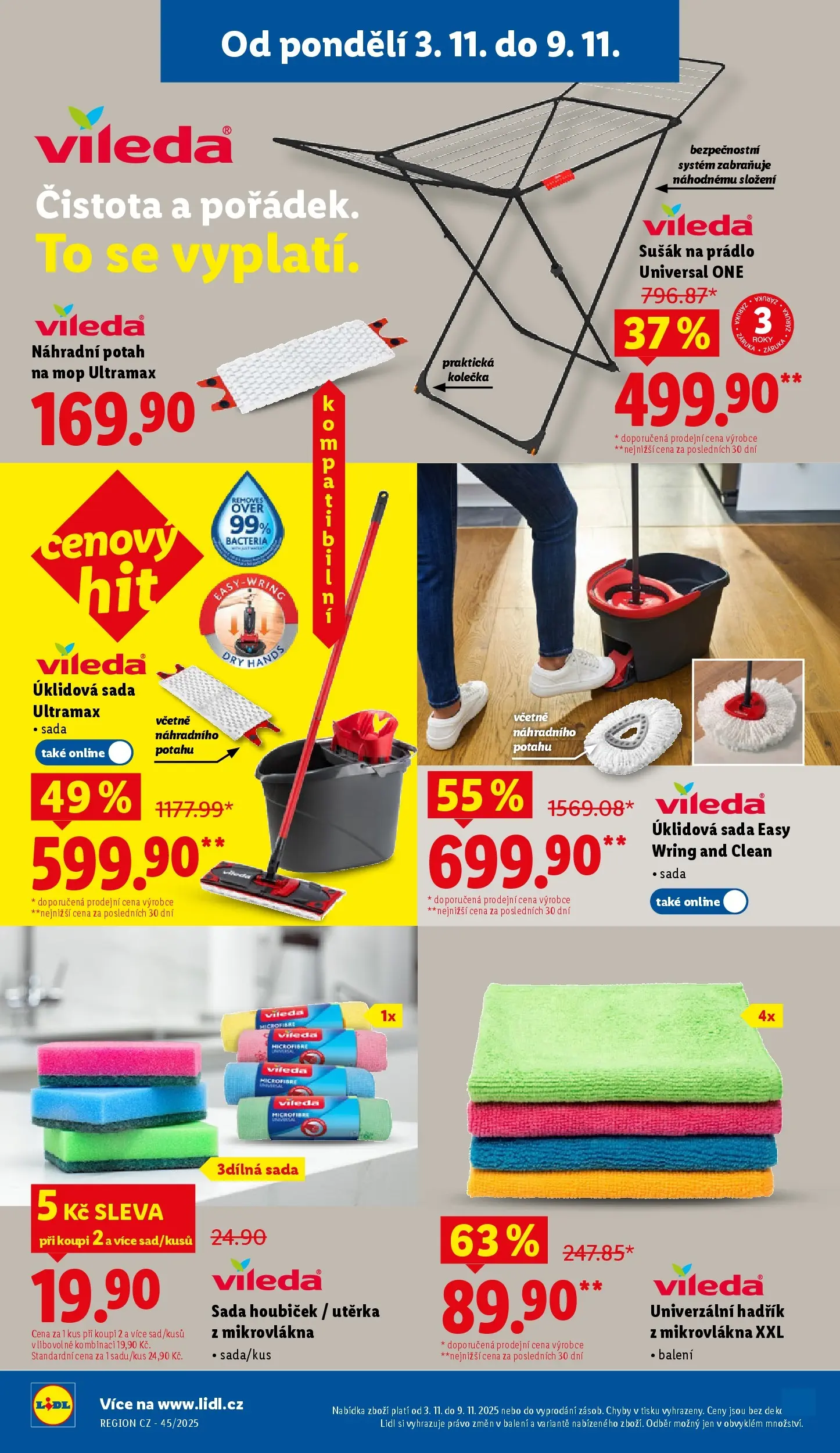 Lidl leták od 03.11.2025 - Nový akční leták | Strana: 11 | Produkty: Sušák na prádlo, Mop, Utěrka