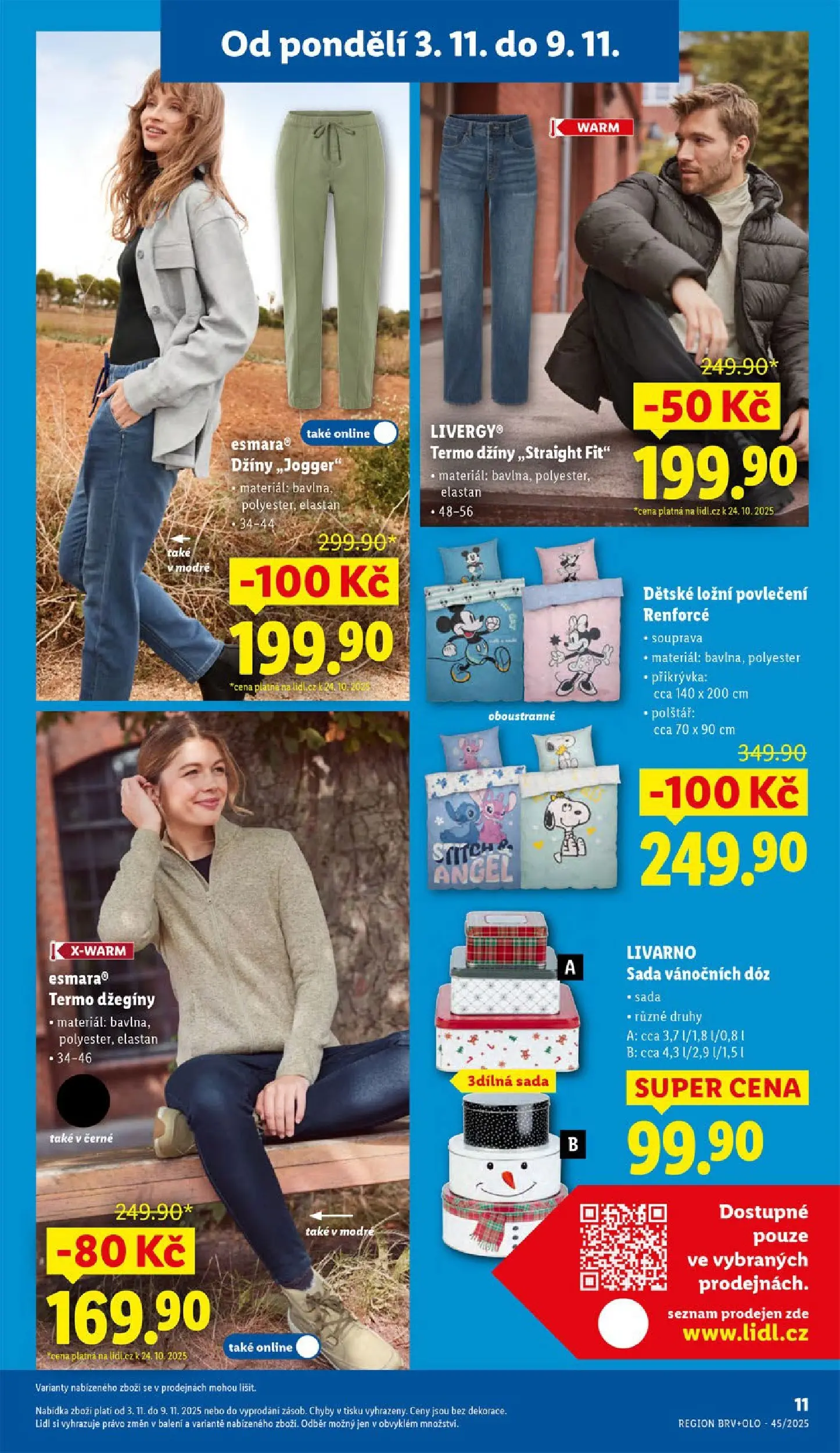 Lidl leták od 03.11.2025 - Nový akční leták | Strana: 17 | Produkty: Džíny, Povlečení, Polštář, Přikrývka