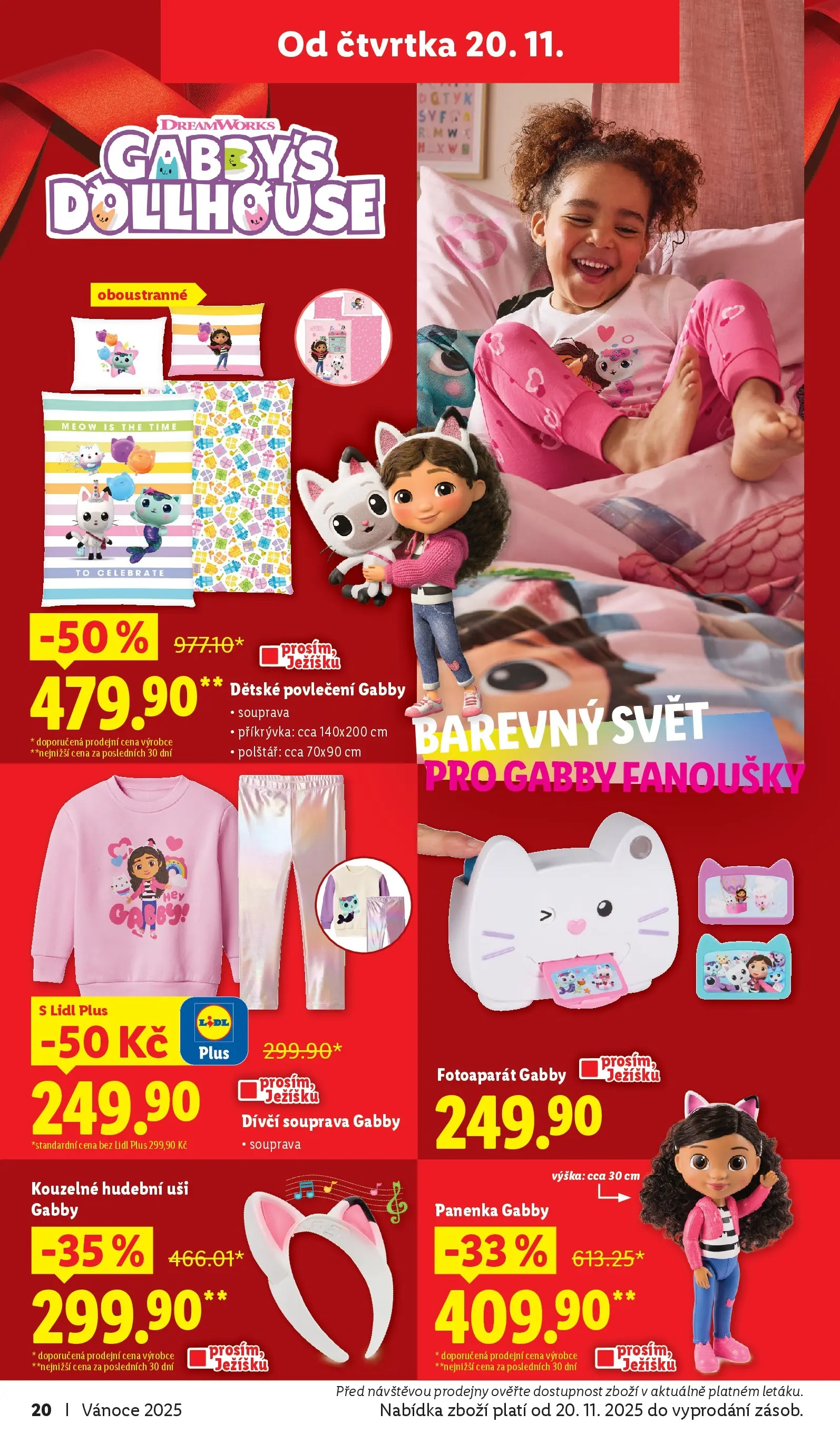 Lidl leták od 02.11.2025 - Nový akční leták | Strana: 20 | Produkty: Dětské povlečení, Panenka, Fotoaparát, Povlečení