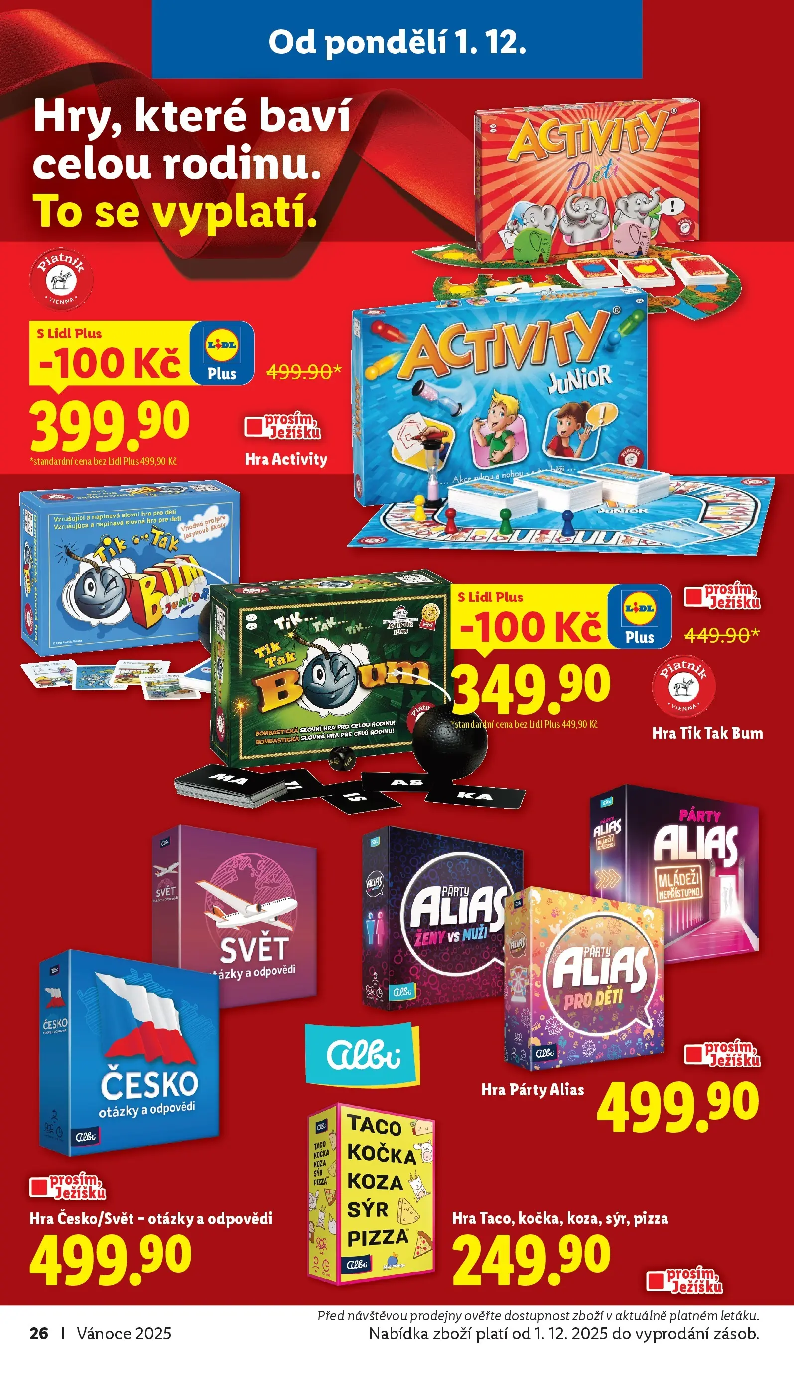 Lidl leták od 02.11.2025 - Nový akční leták | Strana: 26 | Produkty: Pizza, Hra