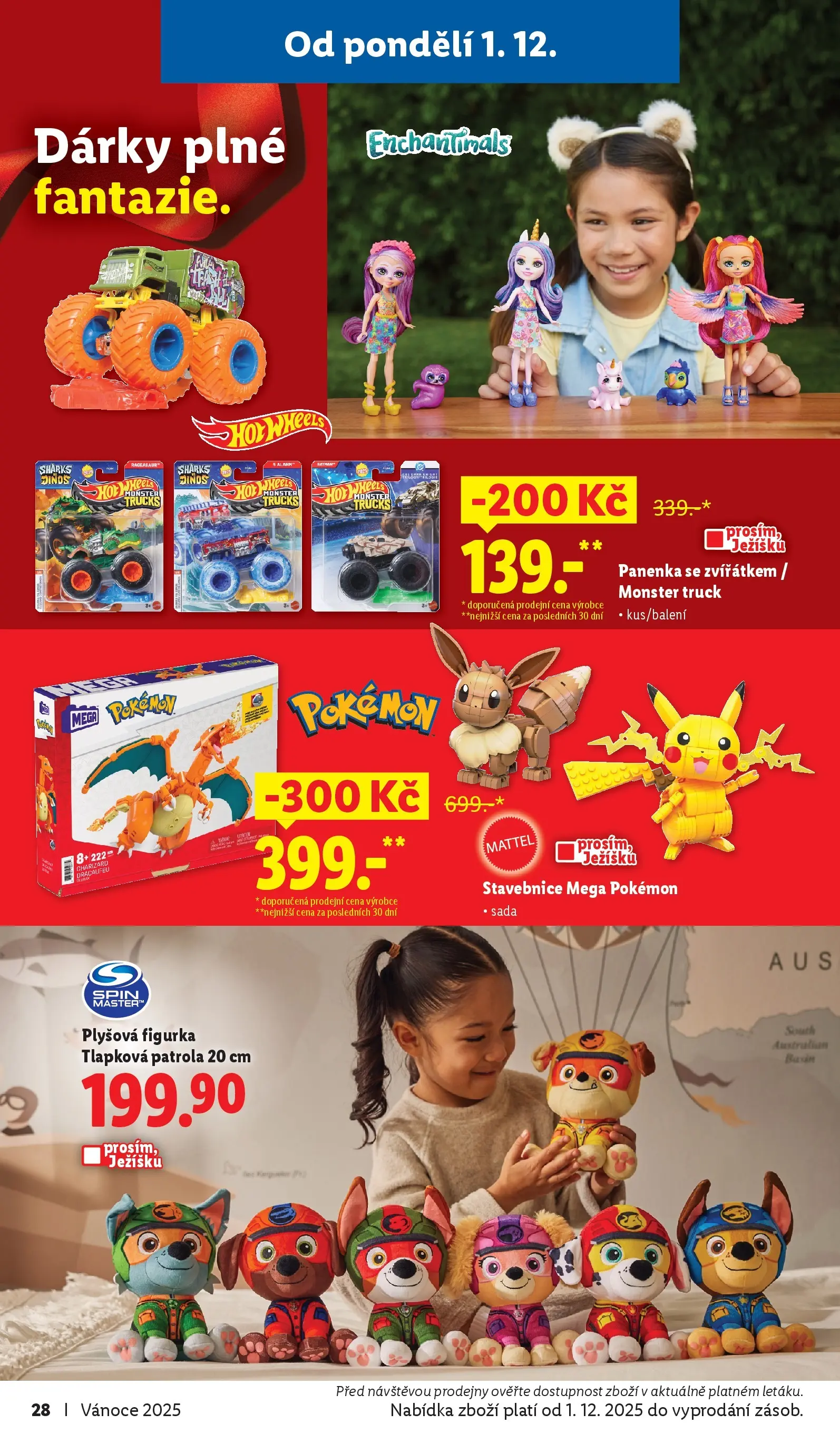 Lidl leták od 02.11.2025 - Nový akční leták | Strana: 28 | Produkty: Tlapková patrola, Panenka, Monster, Stavebnice