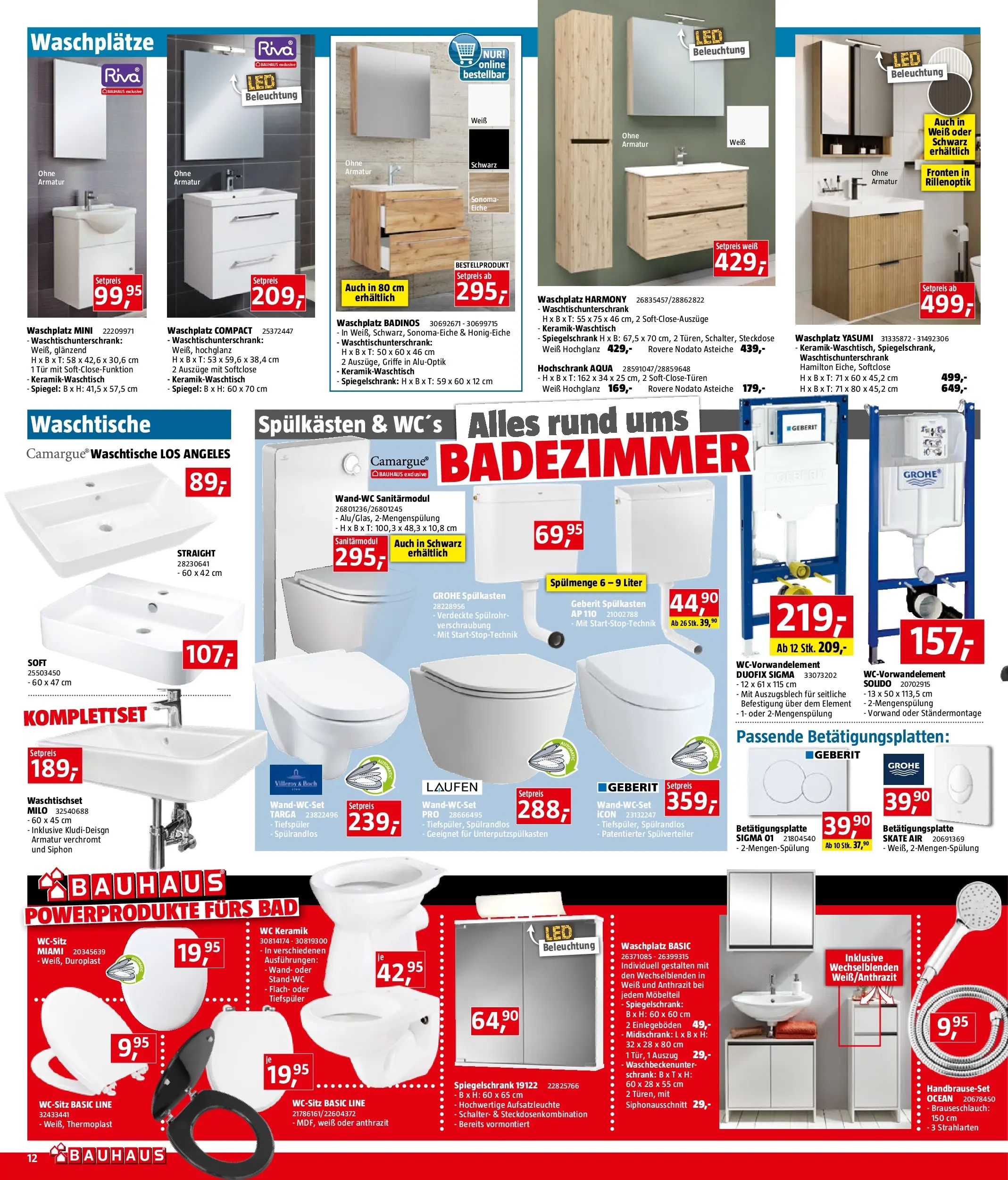 Bauhaus Prospekt aktuell von 11.11.2025 - Aktuelle Angebote | Seite: 12 | Produkte: Steckdose, Schrank, Bad, Spiegel