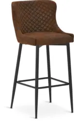 JYSK Бар стол PEBRINGE с облегалка кафяв текстил/черно