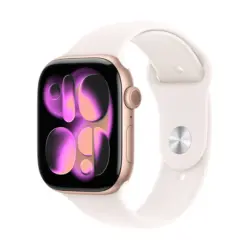 Смарт часовник APPLE WATCH S11 ROSE GOLD ALUMIN CASE LIGHT BLUSH SPORT BAND S/M MEV 46 MM, GPS, WLAN, ПУЛСОМЕР, SPO2