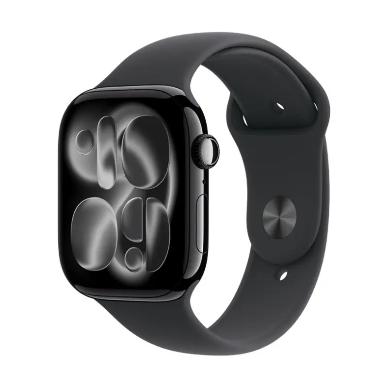 Смарт часовник APPLE WATCH S11 CELL JET BLACK ALUMIN CASE BLACK SPORT BAND S/M MFC24 46 MM, GPS, WLAN, ПУЛСОМЕР, SPO2
