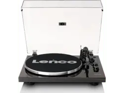 Lenco LBT-345WA - Plattenspieler mit Bluetooth und Ortofon 2M Red Tonabnehmer, inklusive verchromtem Plattenspielerstabilisator, Walnuss