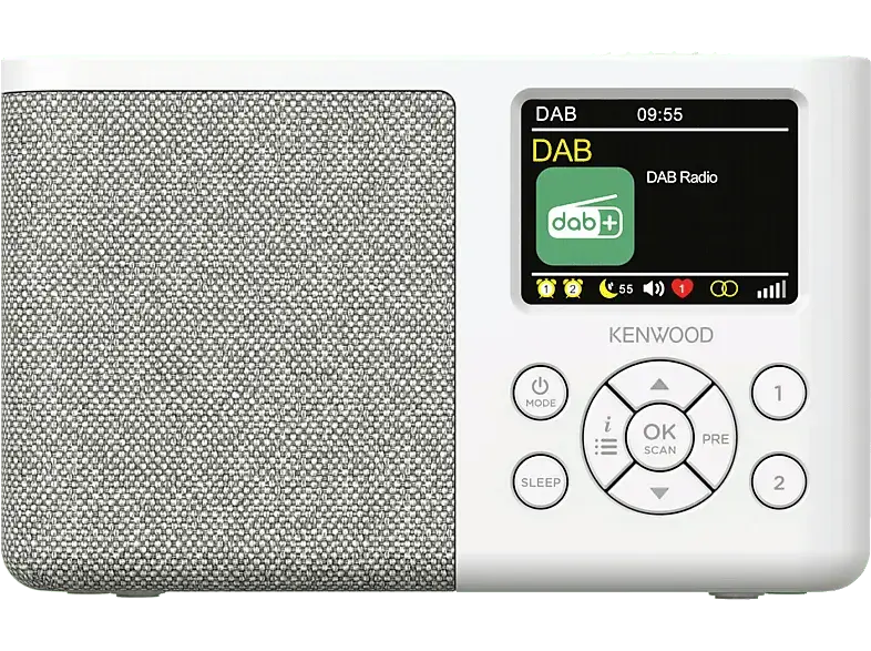 Kenwood CR-M33DAB Tragbares DAB+ Radio mit Bluetooth und integrierten Akku, Weiß