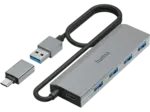 MediaMarkt Dornbirn Messepark HAMA USB-Hub, 4 Ports, USB 3.2 Gen1, 5 Gbit / s, inkl. USB-C-Adapter und Netzteil - bis 05.11.2025