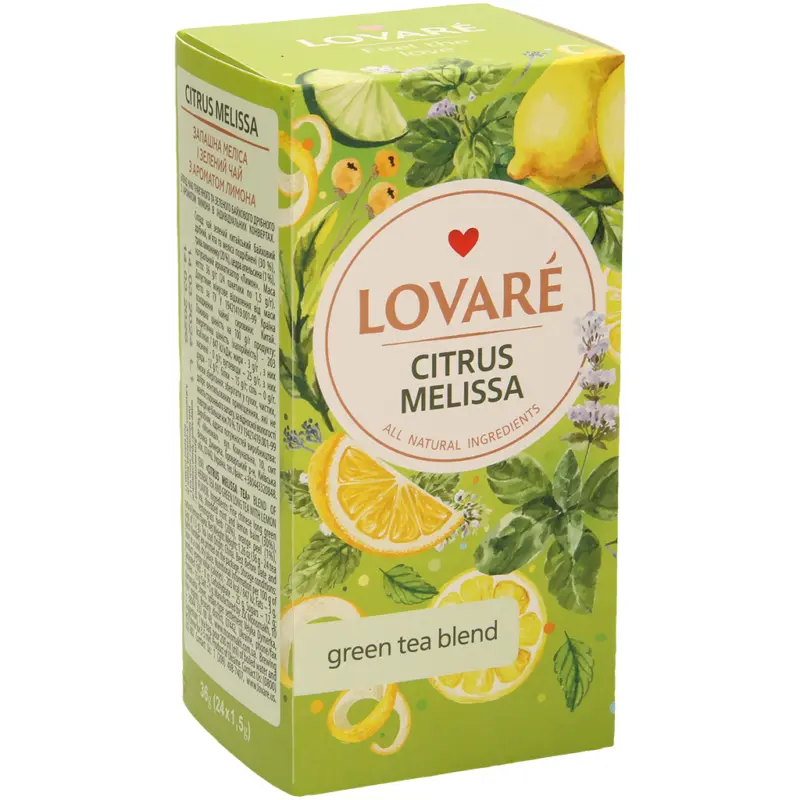 Lovare - Aromatisierter Kräutertee mit Grünem Tee und Zitronengeschmack, in Beuteln