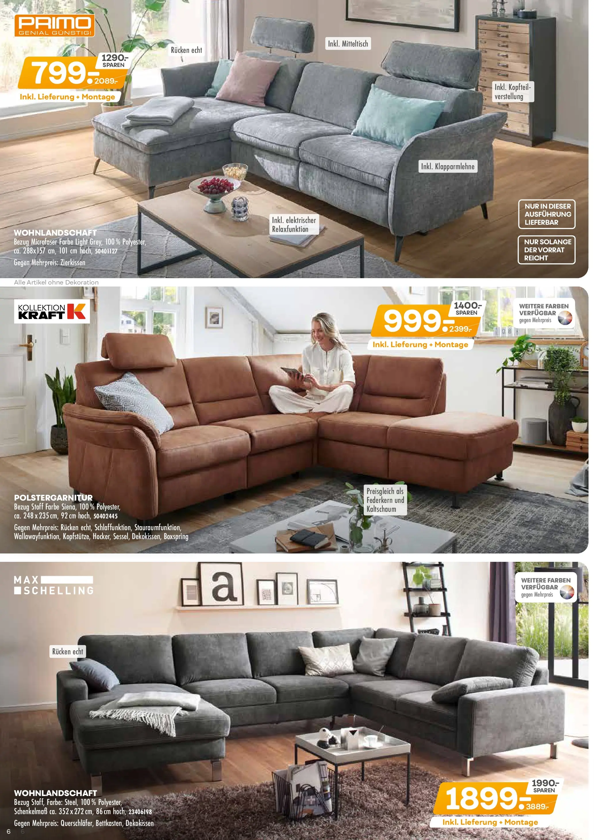 Möbel Kraft - Möbel Kraft (ab 04.11.2025) zum Blättern | Seite: 6 | Produkte: Wohnlandschaft