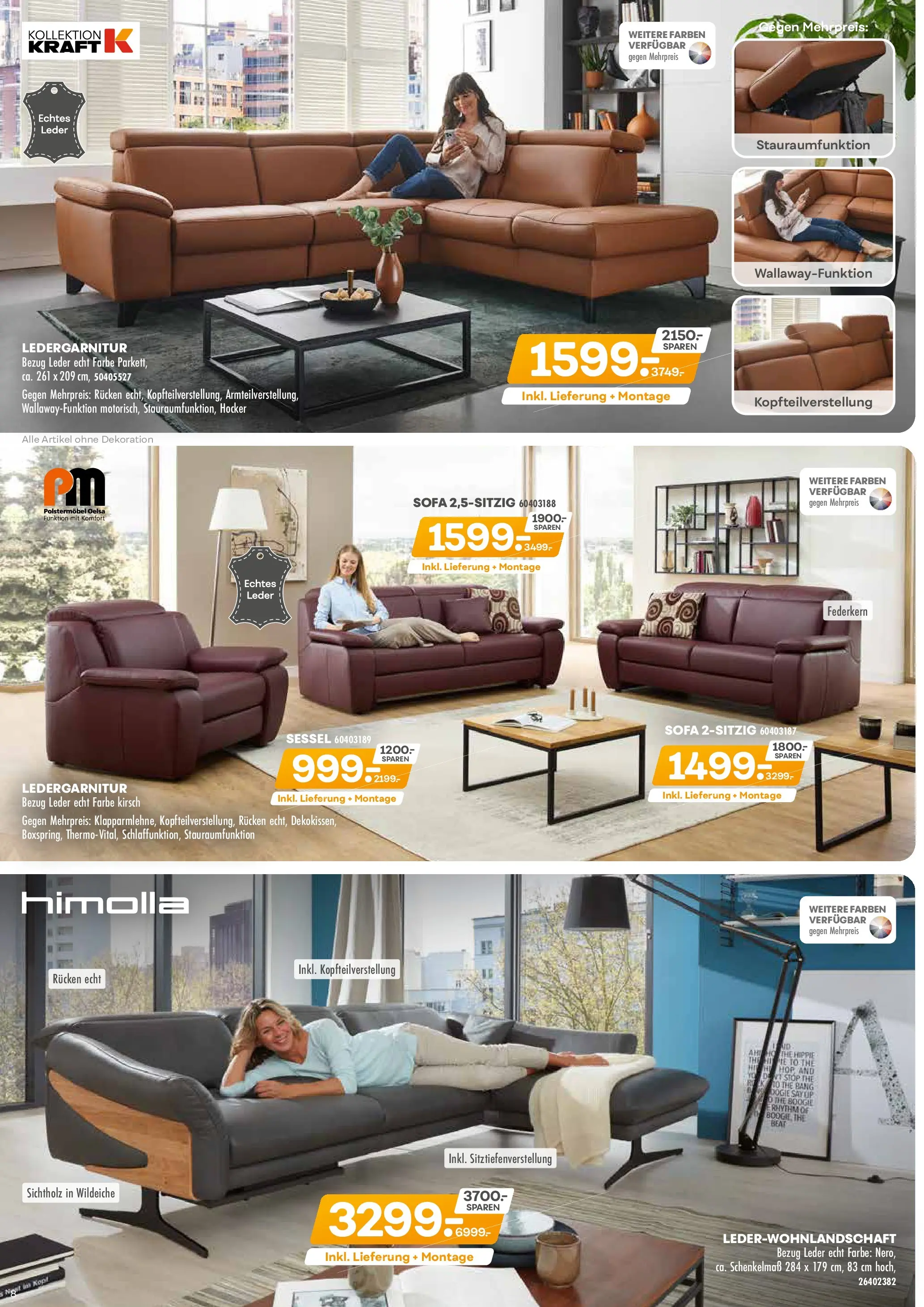 Möbel Kraft - Möbel Kraft (ab 04.11.2025) zum Blättern | Seite: 8 | Produkte: Hocker, Sofa, Sessel
