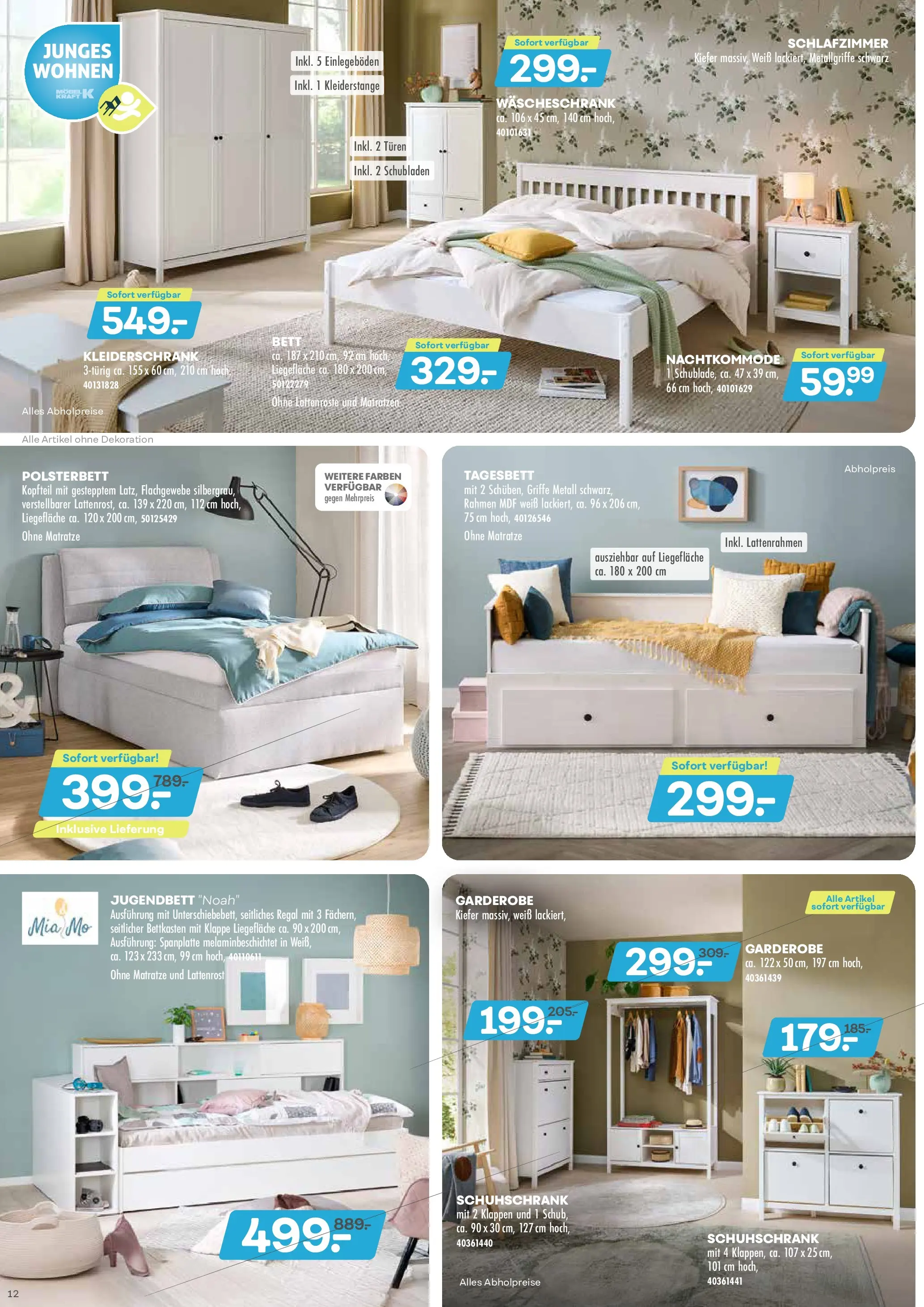 Möbel Kraft - Möbel Kraft (ab 04.11.2025) zum Blättern | Seite: 12 | Produkte: Bett, Matratze, Kleiderschrank, Polsterbett