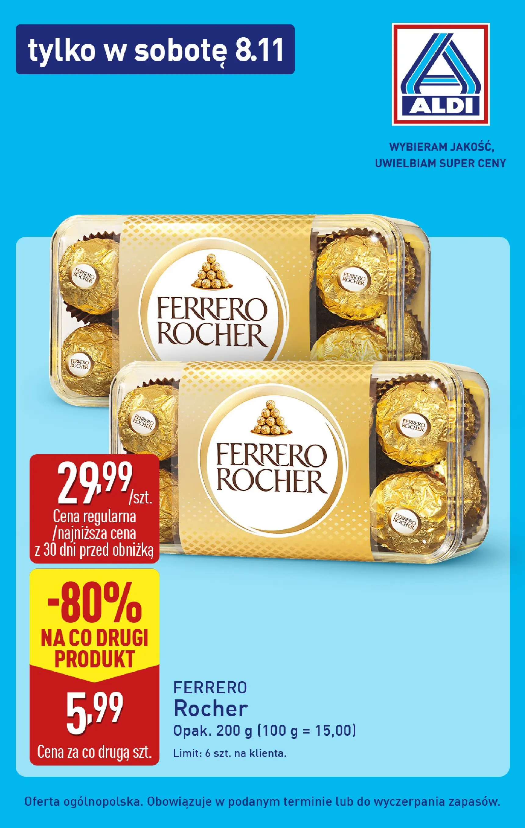 Aldi Gazetka - Tylko w sobotę od 08.11.2025 - Ulotka PDF, promocje | Strona: 6 | Produkty: Ferrero rocher
