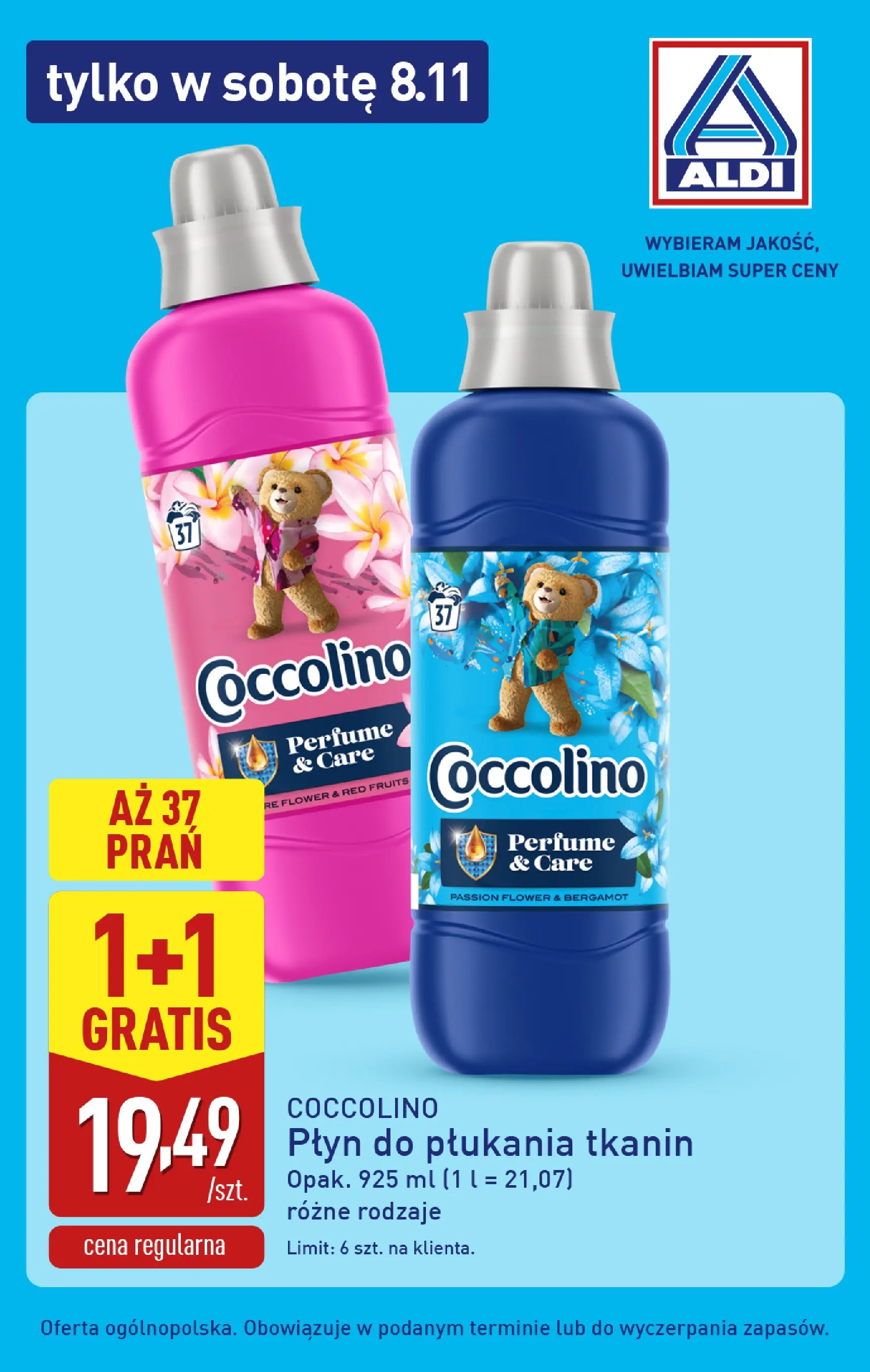 Aldi Gazetka - Tylko w sobotę od 08.11.2025 - Ulotka PDF, promocje | Strona: 7 | Produkty: Coccolino, Płyn do płukania tkanin