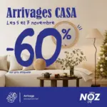 Noz Mobilier, décoration et linge de maison, à -60% du prix CASA - au 09.11.2025