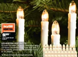 LED-Kerzen-Lichterkette 20 LEDs Warmweiß Grünes Kabel 12,9 m