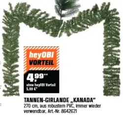 Künstliche Tannen-Girlande Kanada 270 cm
