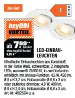 OBI Brilo LED-Einbauleuchten Besi Weiß Ø 8 cm 2er-Set - bis 30.11.2025