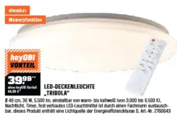 Brilliant LED-Deckenleuchte Tribola Weiß Ø 48,5 cm