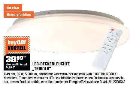 Brilliant LED-Deckenleuchte Tribola Weiß Ø 48,5 cm