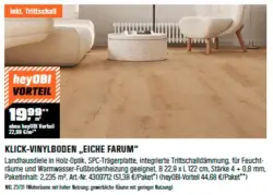 Klick-Vinylboden Eiche Farum mit integrierter Trittschalldämmung