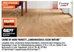 Living by HARO Parkett Landhausdiele 2V Eiche Nature Strukturiert Naturöl