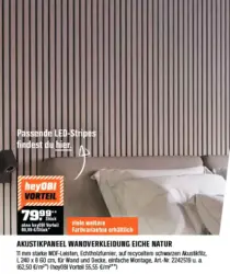 Akustikpaneel Wandverkleidung Eiche Natur