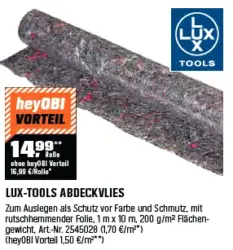 LUX Abdeckvlies 1 m x 10 m