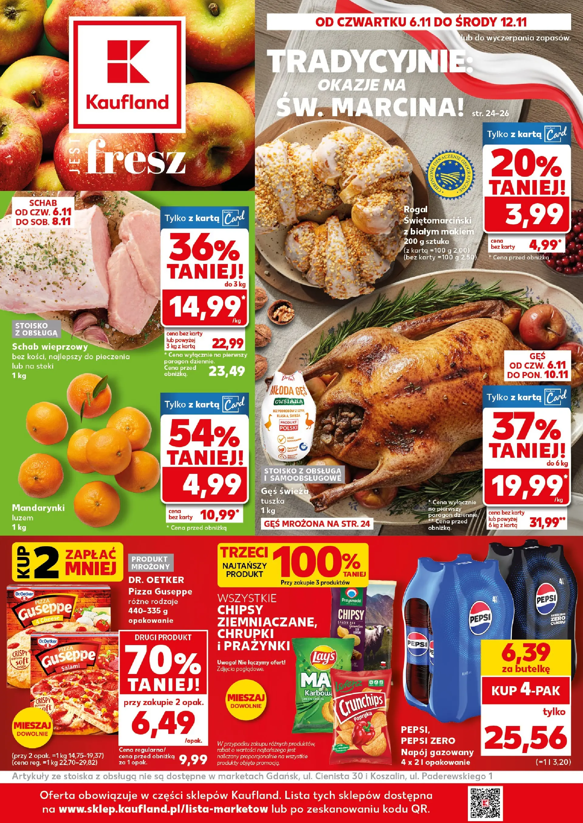 Kaufland gazetka od 06.11.2025 - od jutra PDF | Strona: 1 | Produkty: Steki, Gęś, Papryka, Mandarynki