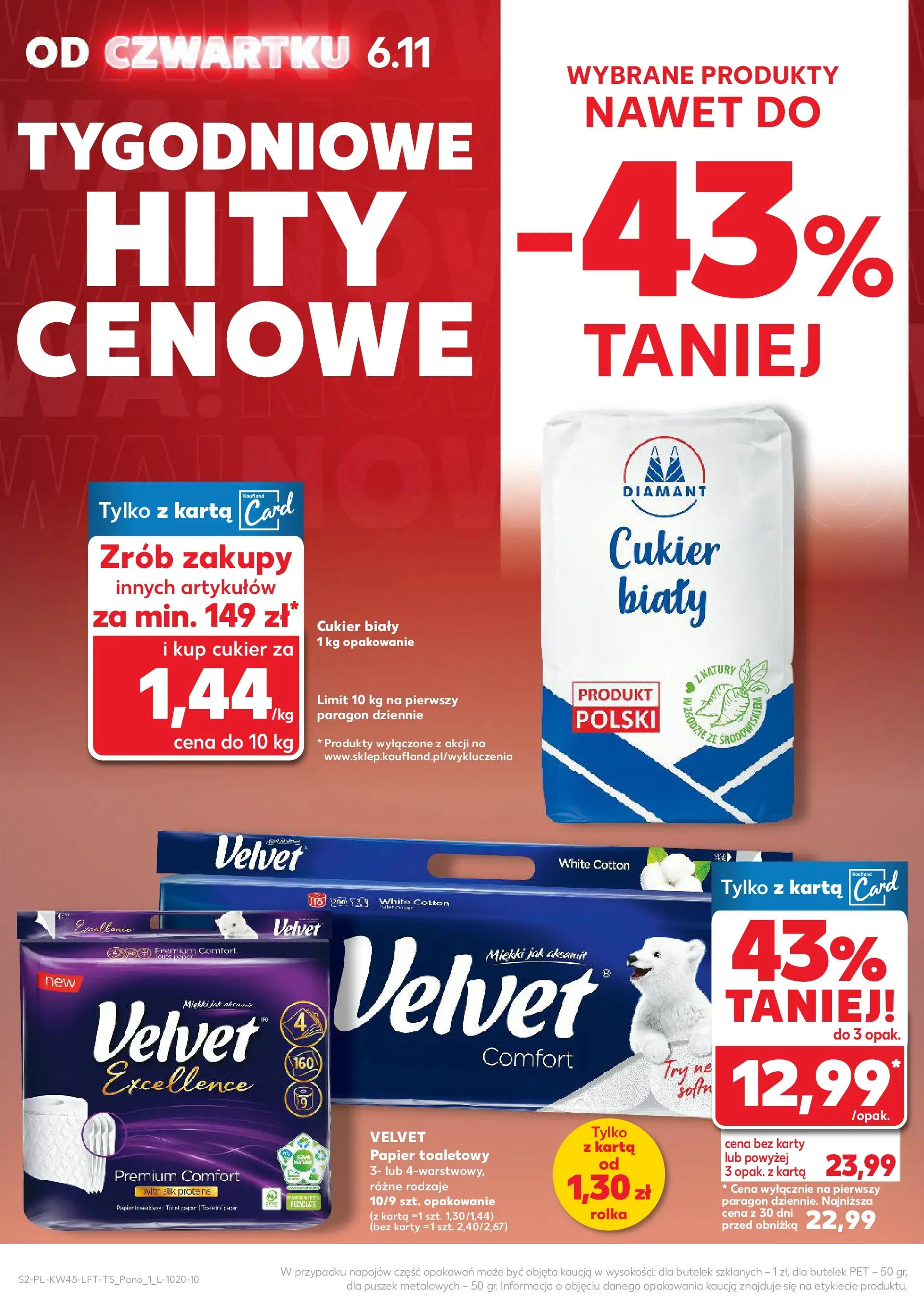 Kaufland gazetka od 06.11.2025 - od jutra PDF | Strona: 2 | Produkty: Karta, Papier toaletowy, Cukier biały, Cukier