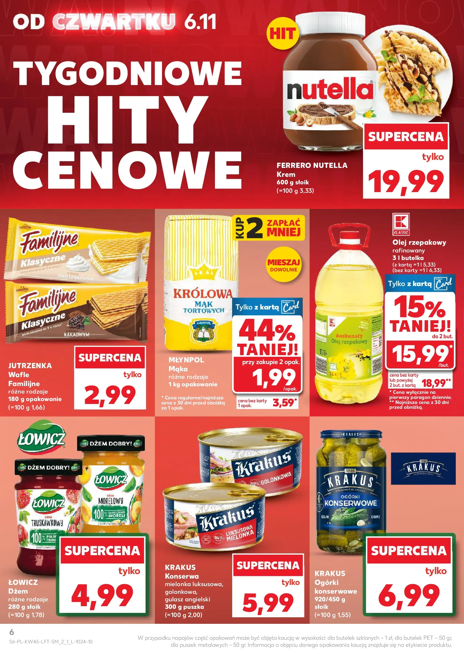 Kaufland gazetka od 06.11.2025 - od jutra PDF | Strona: 6 | Produkty: Karta, Gulasz angielski, Olej, Krem