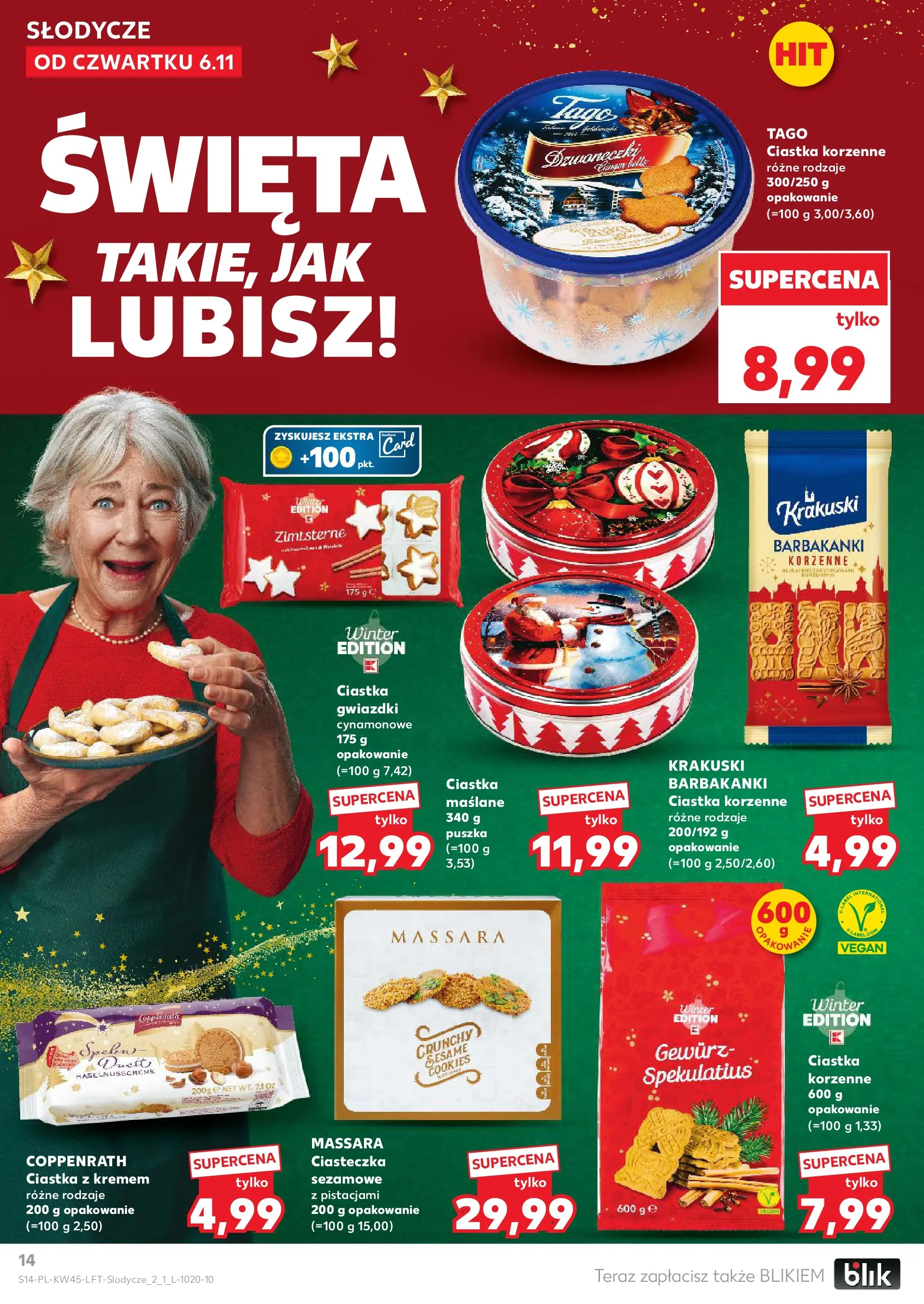 Kaufland gazetka od 06.11.2025 - od jutra PDF | Strona: 14 | Produkty: Słodycze, Ciastka korzenne, Ciastka, Ciasteczka
