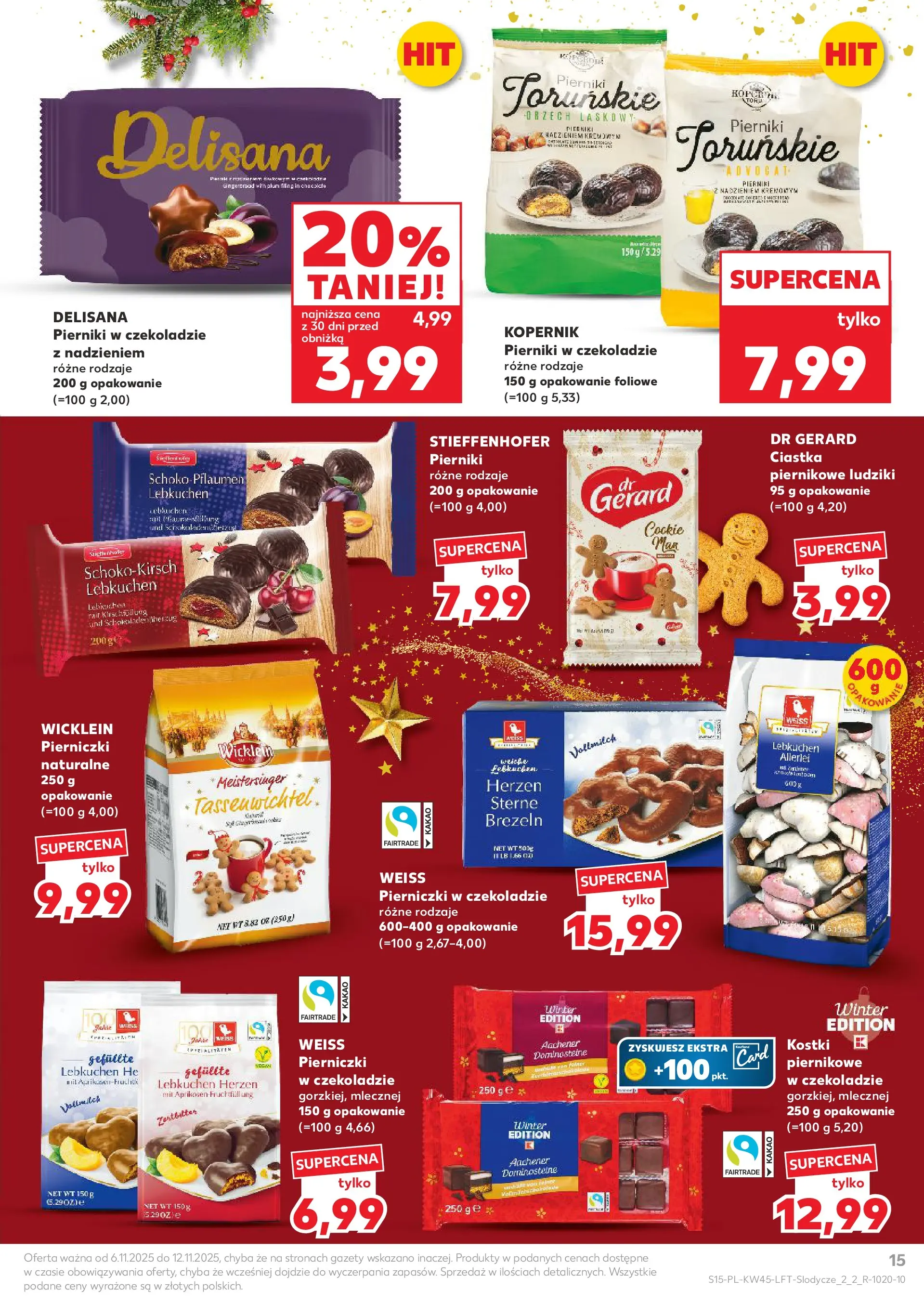 Kaufland gazetka od 06.11.2025 - od jutra PDF | Strona: 15 | Produkty: Pierniki, Pierniki w czekoladzie, Ciastka, Krem