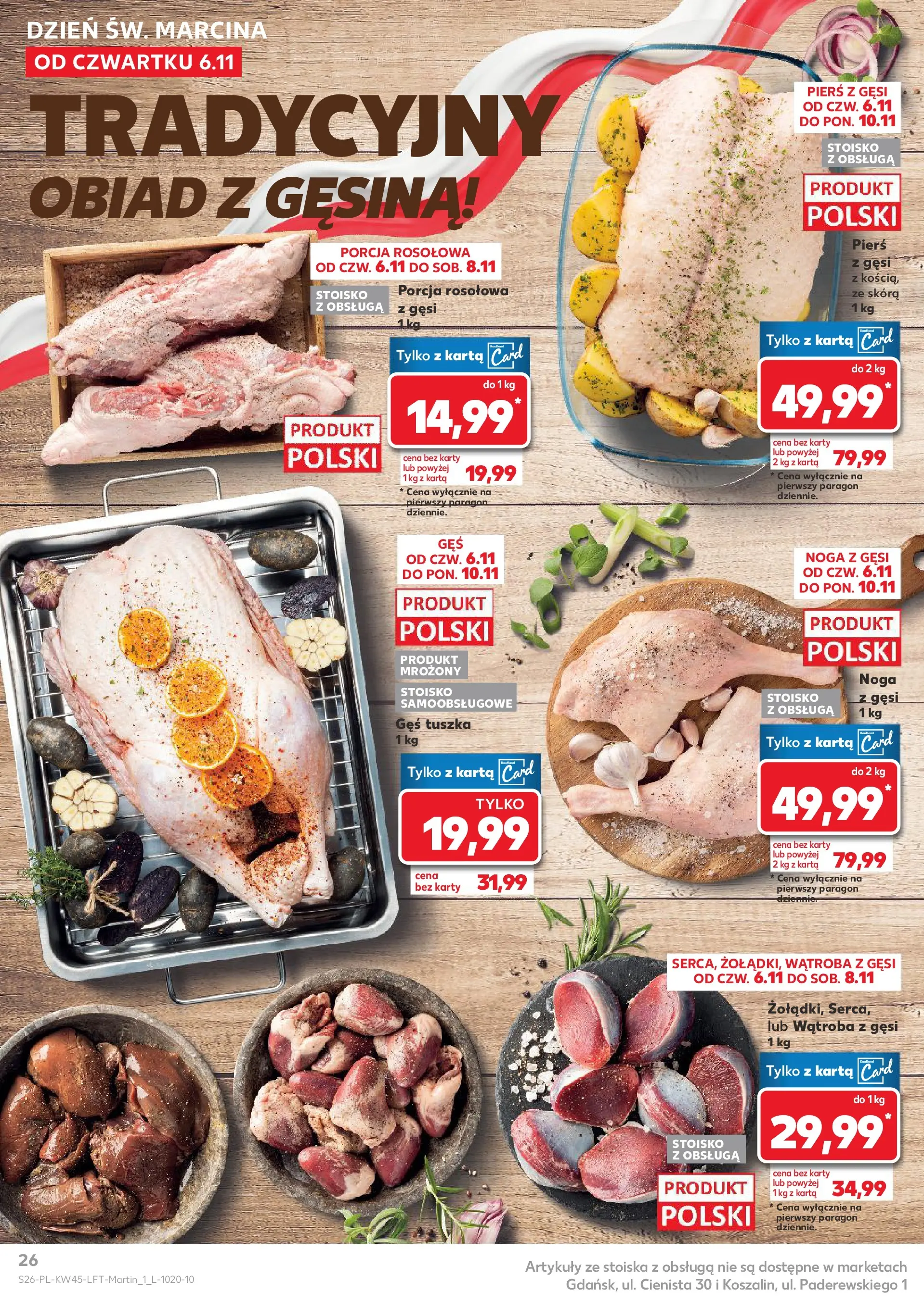 Kaufland gazetka od 06.11.2025 - od jutra PDF | Strona: 26 | Produkty: Karta, Pierś z gęsi, Gęś