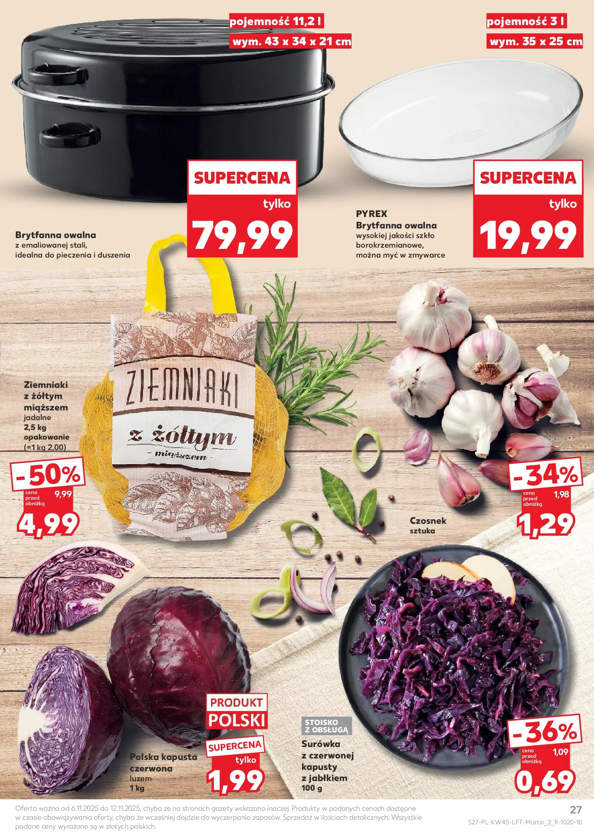 Kaufland gazetka od 06.11.2025 - od jutra PDF | Strona: 27 | Produkty: Czosnek, Kapusta, Ziemniaki