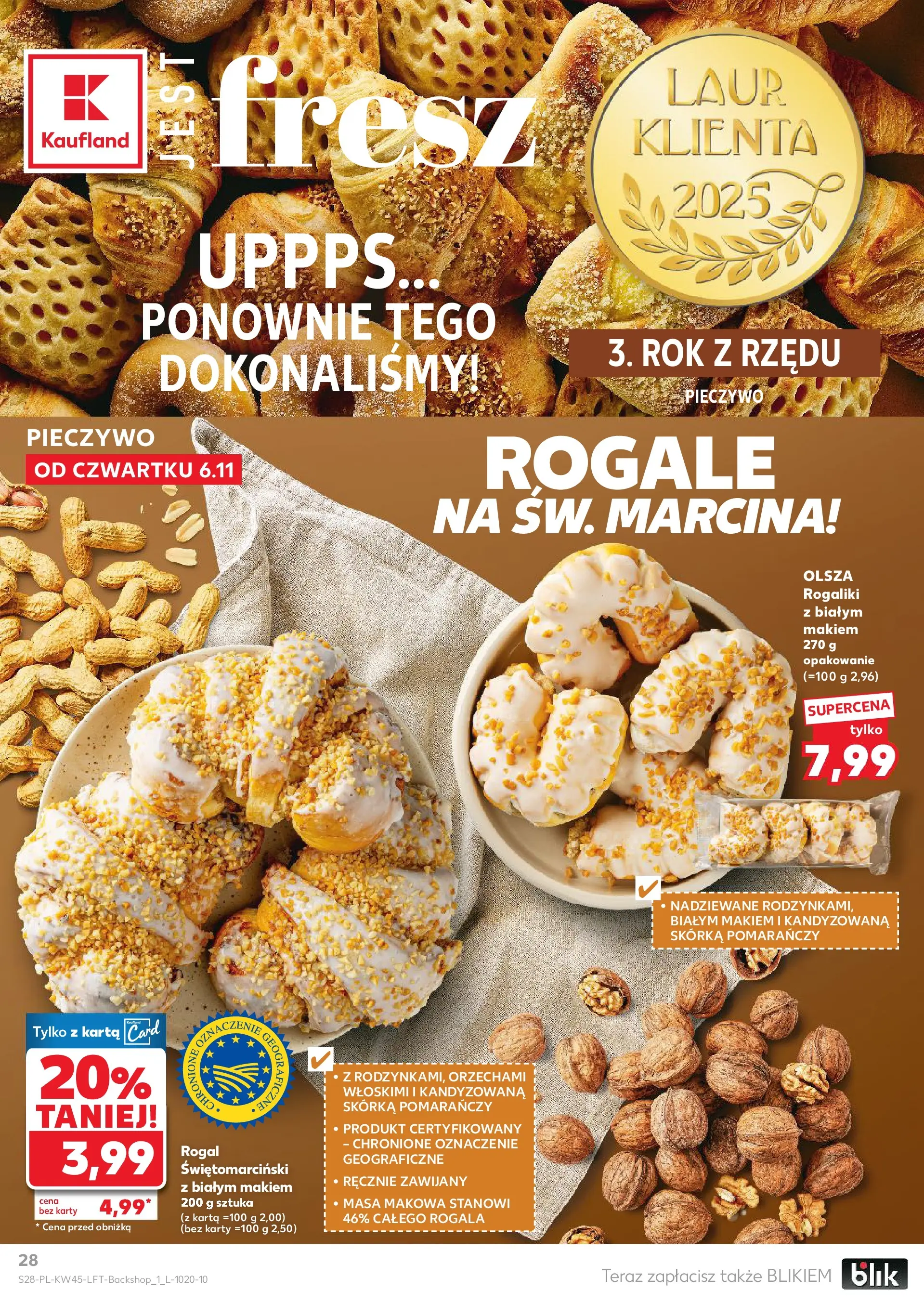 Kaufland gazetka od 06.11.2025 - od jutra PDF | Strona: 28 | Produkty: Pieczywo, Karta, Masa makowa